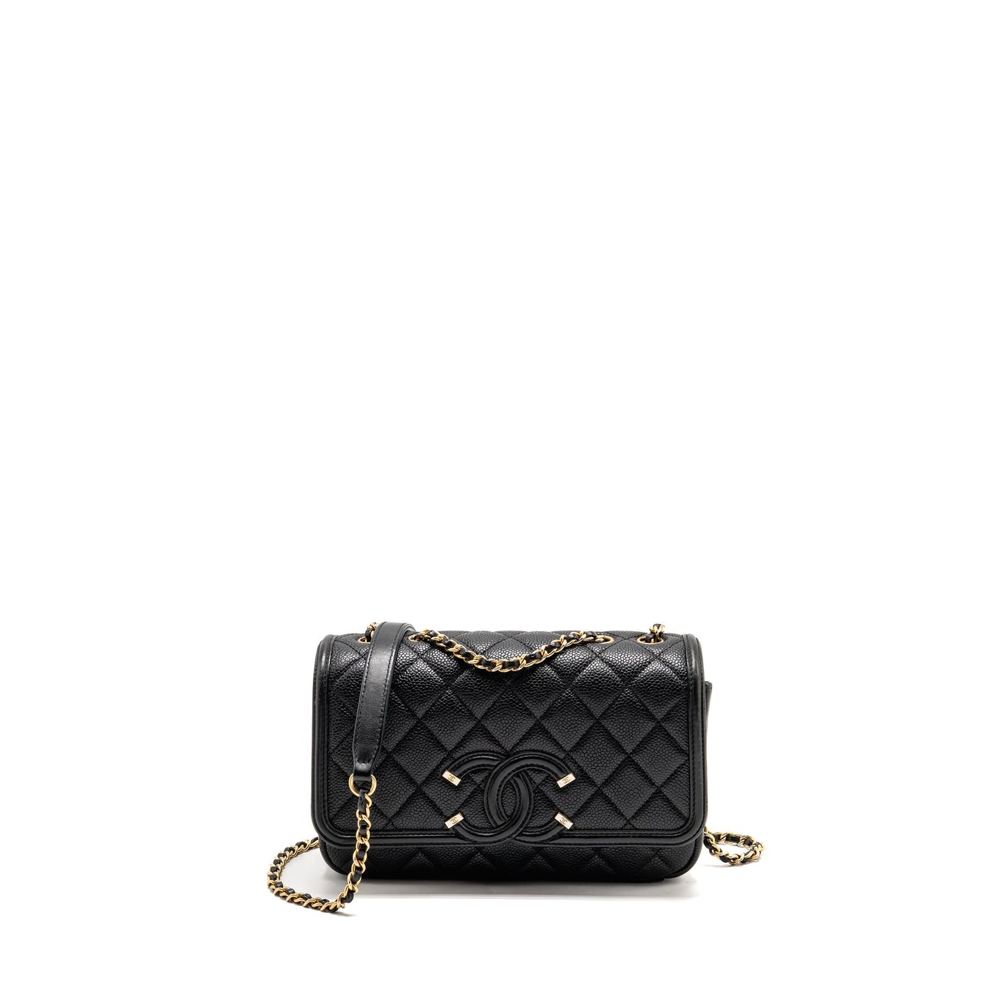 Chanel Filigree Flap Caviar GHW Black Shoulder Bag Ghw 1