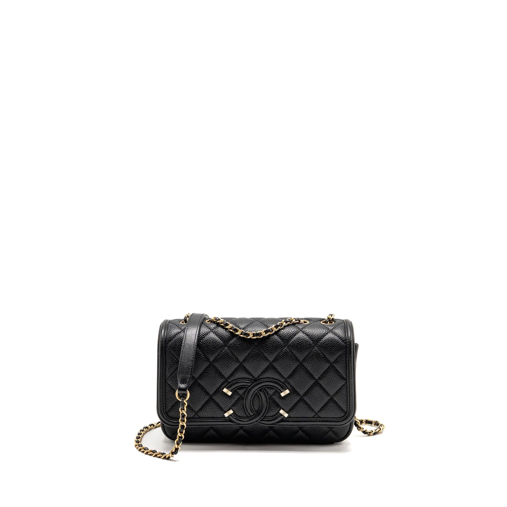 Chanel Filigree Flap Caviar GHW Black Shoulder Bag Ghw 1