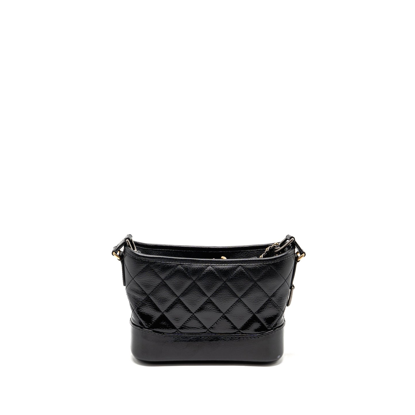 Chanel Gabrielle Hobo Goatskin Patent Hardware Multicolour Black Small Shoulder Bag