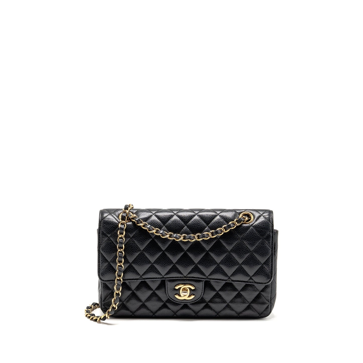 Chanel classic double Flap Caviar GHW Black Shoulder Bag Ghw 33