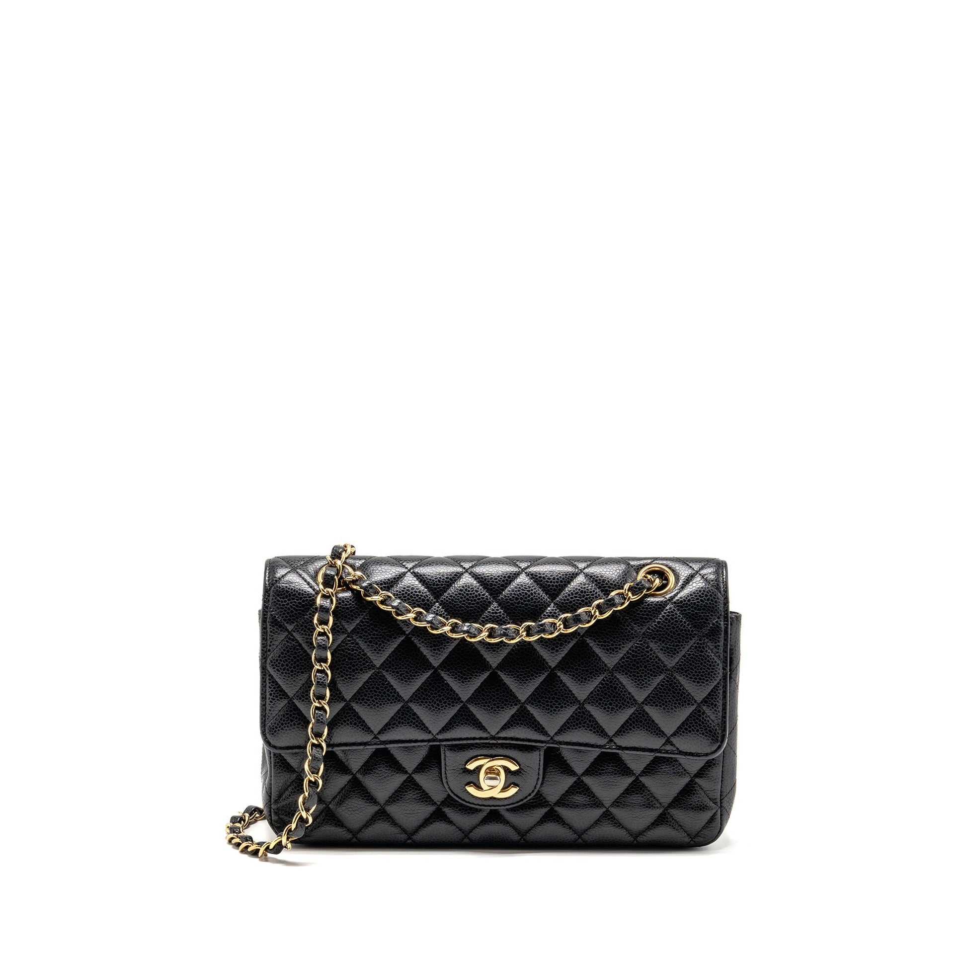 Chanel classic double Flap Caviar GHW Black Shoulder Bag Ghw 33