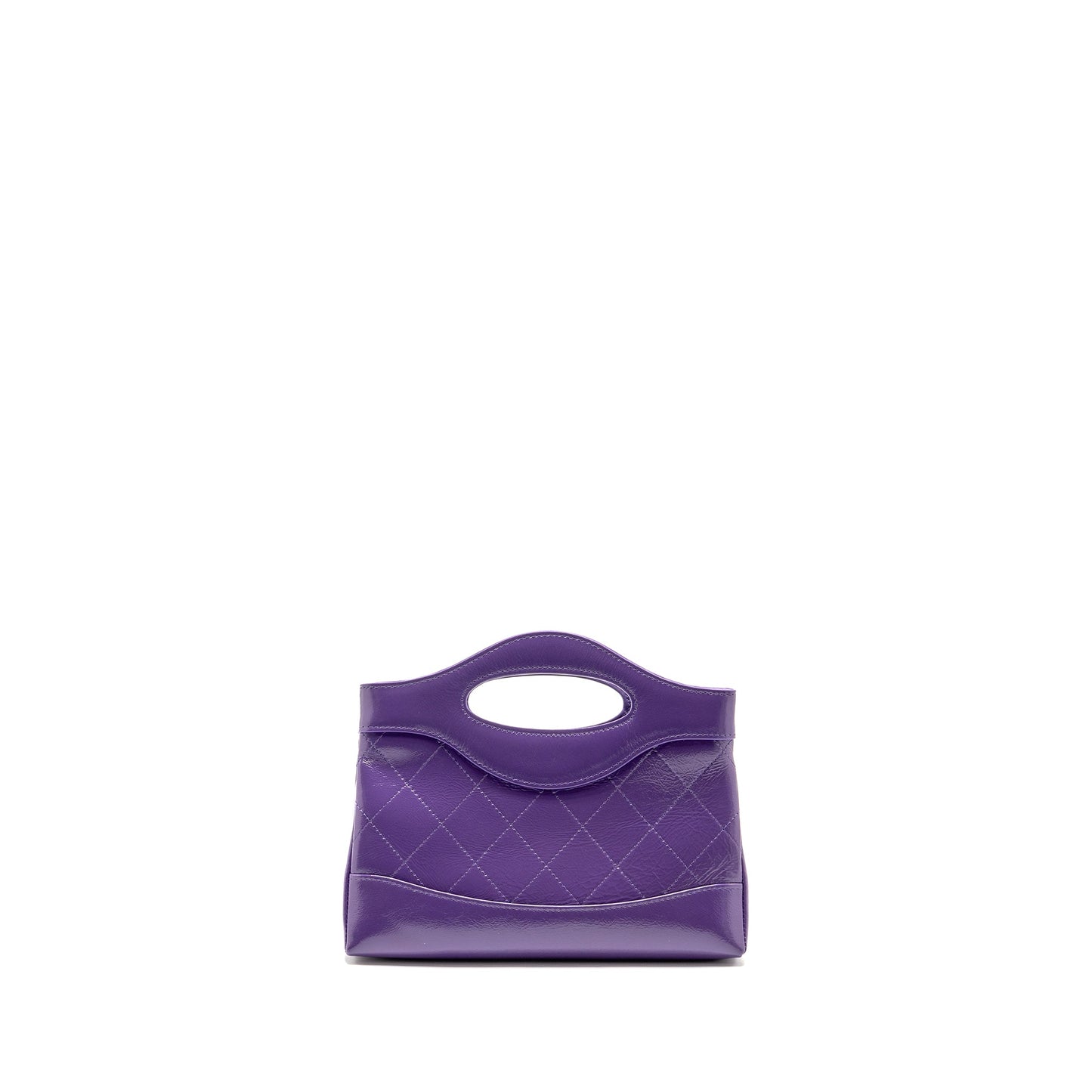 Chanel 31 Shiny Calfskin Purple LGHW Microchip Clutch Bag