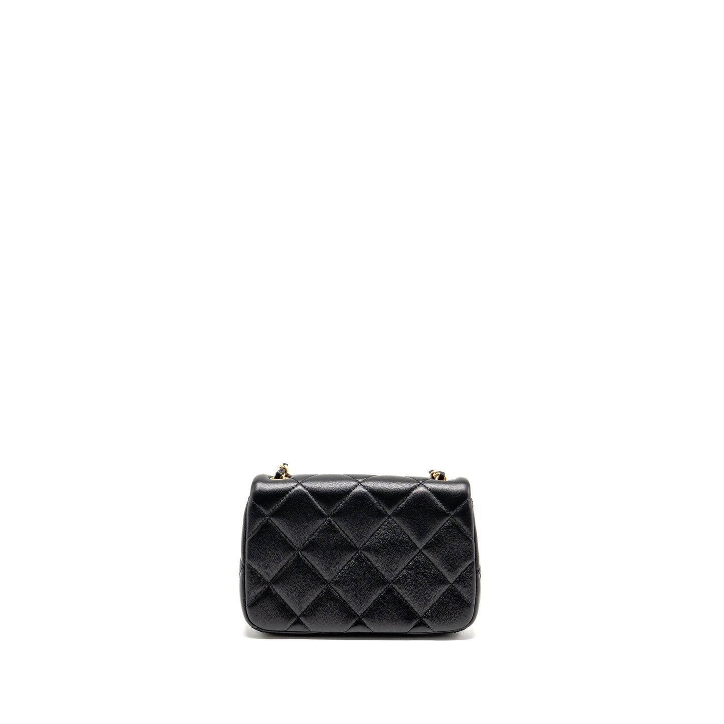 Chanel Pearl Crush square flap lambskin GHW Black Shoulder Bag 14