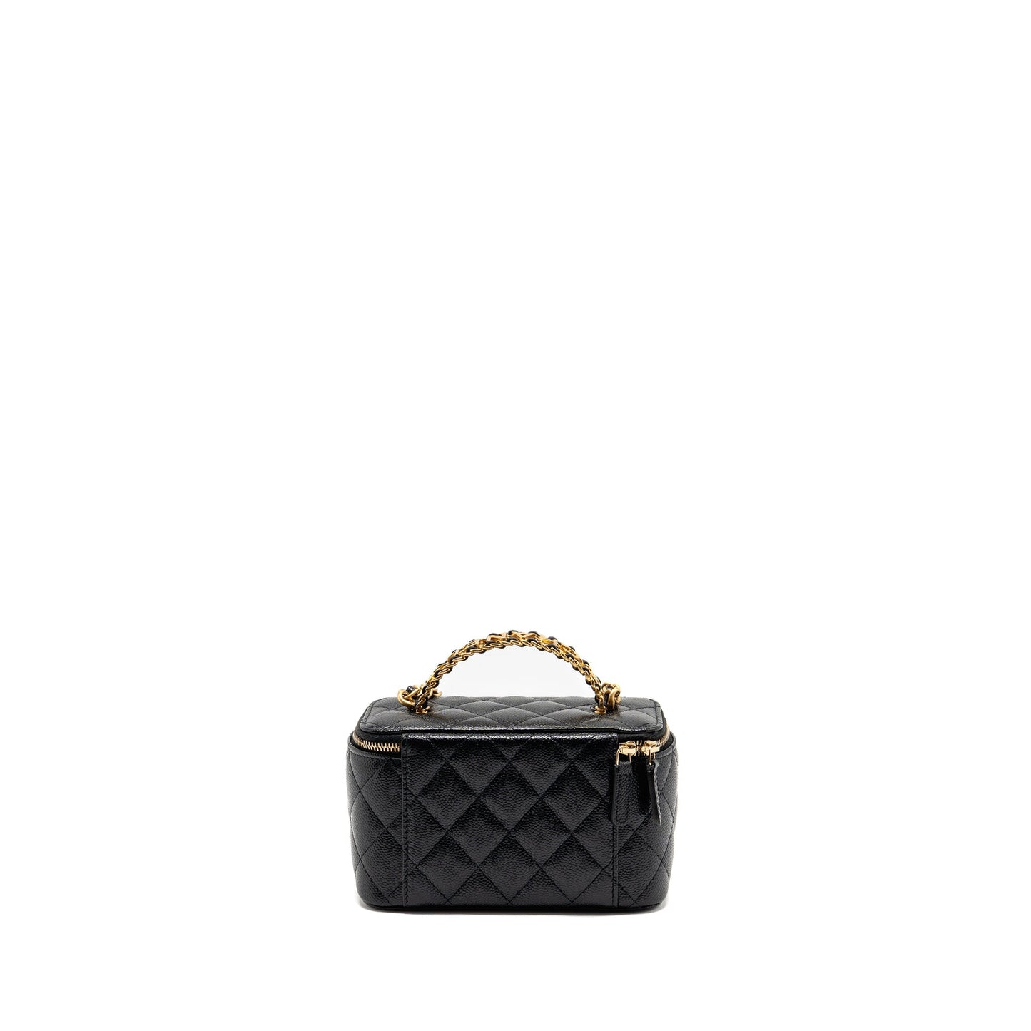 Chanel letter top handle long vanity caviar Black Handbag Black Ghw