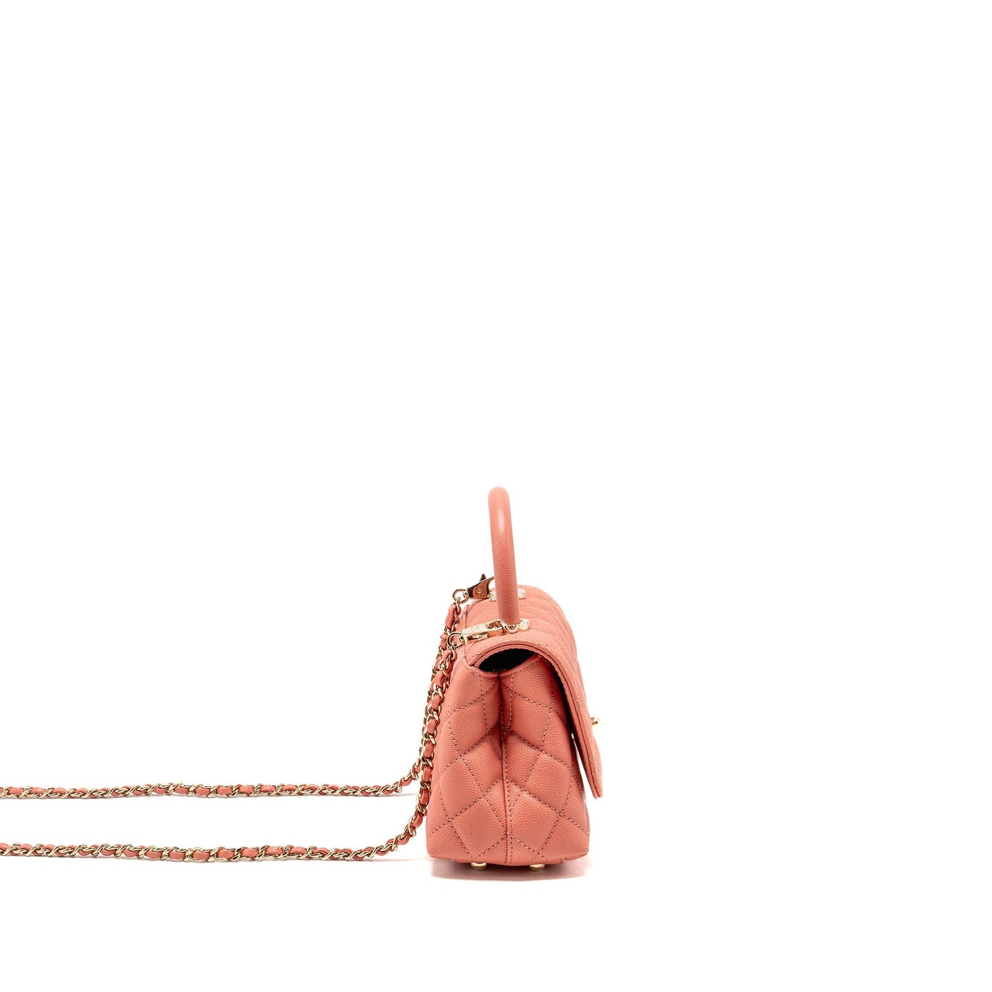 Chanel Coco Handle Caviar LGHW Microchip Pink Mini Bag