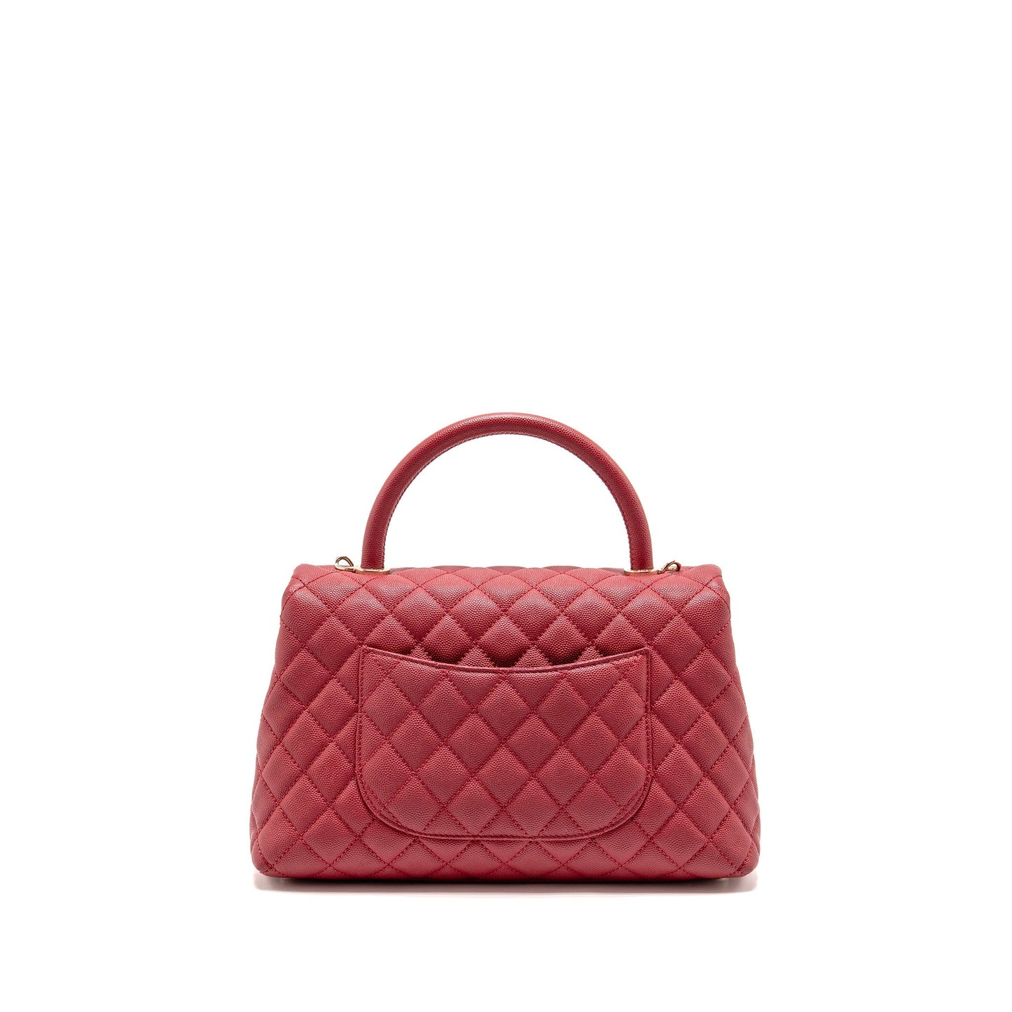 Chanel Coco Handle Caviar GHW Red Handbag