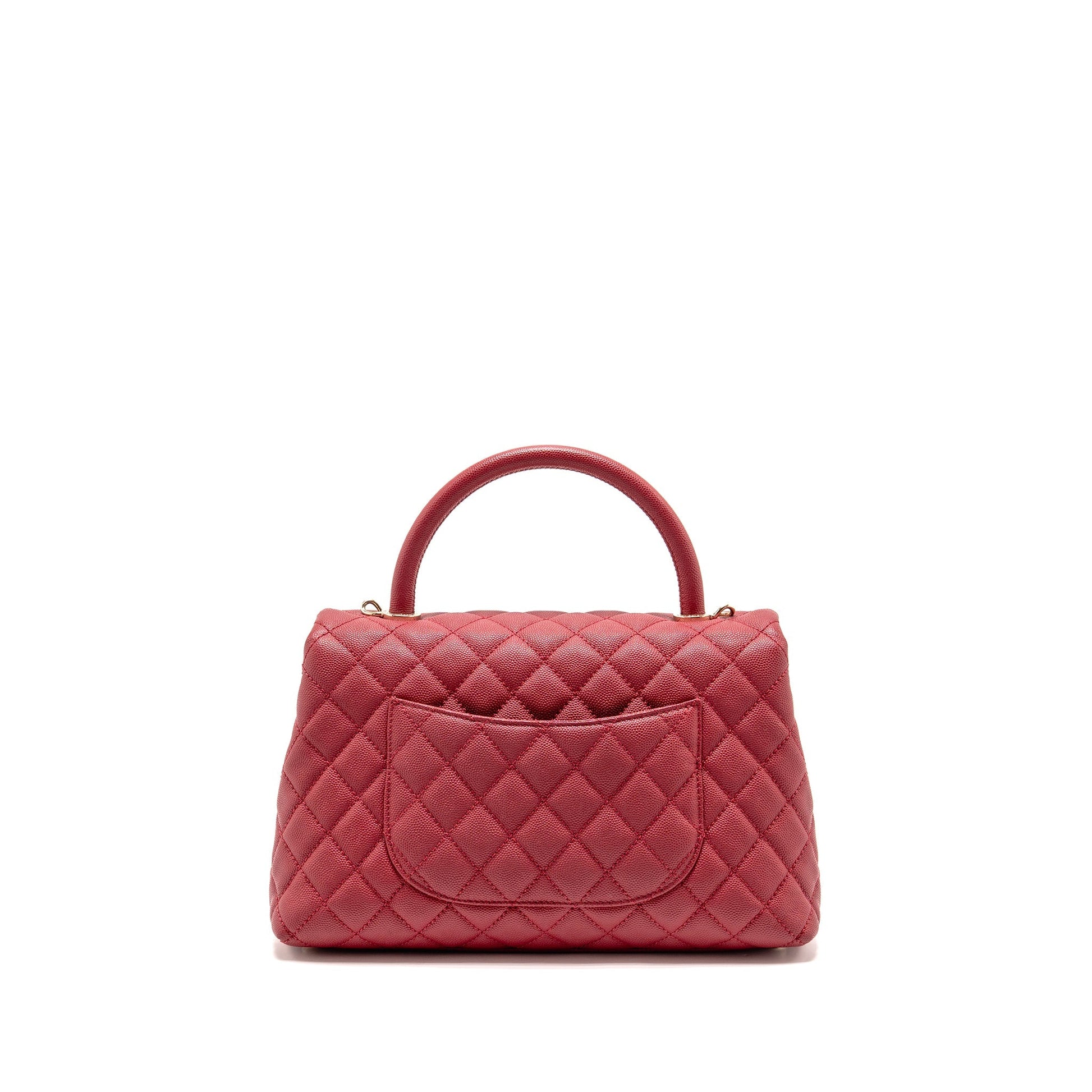 Chanel Coco Handle Caviar GHW Red Handbag