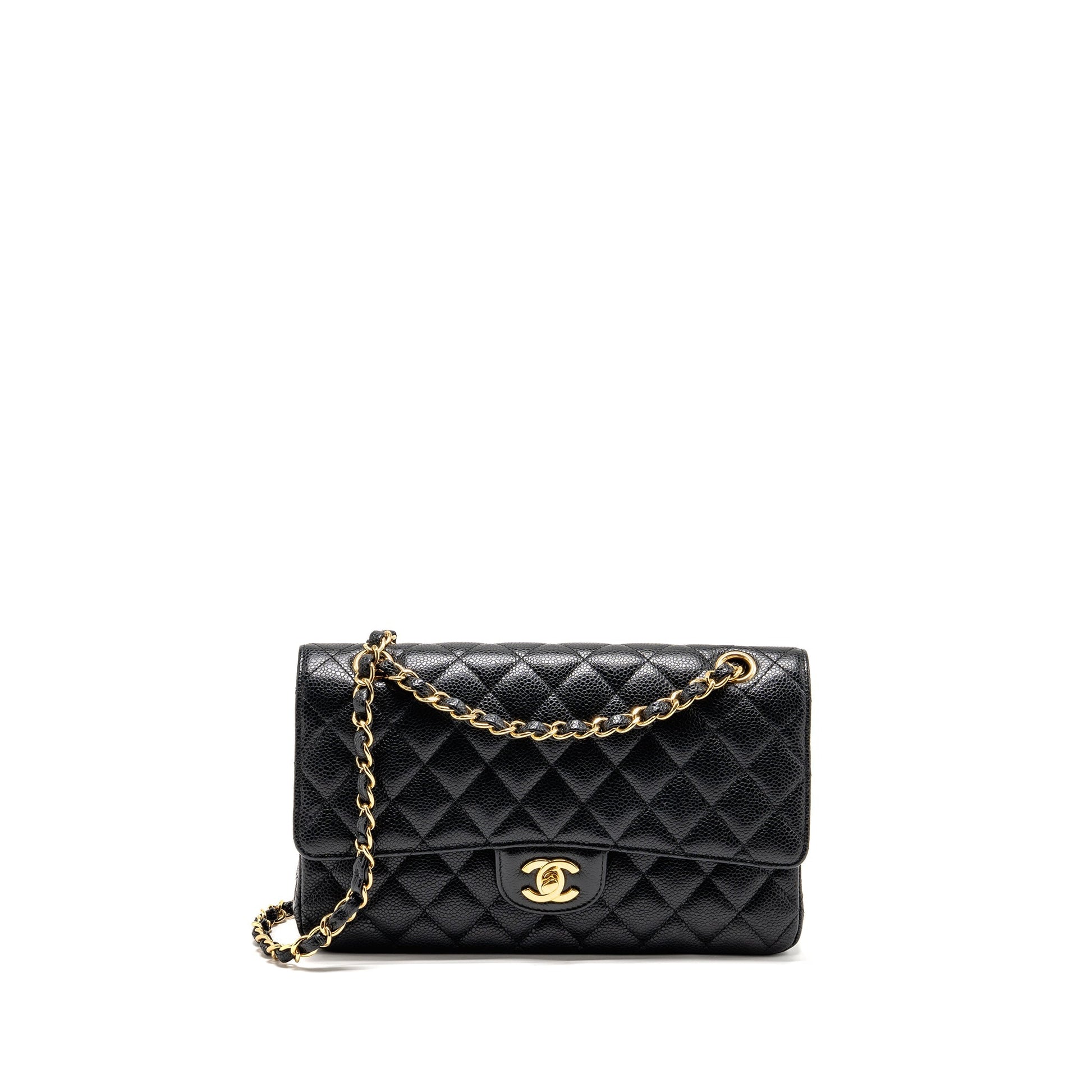 Chanel Classic Double Flap Caviar GHW Black Shoulder Bag Ghw 28