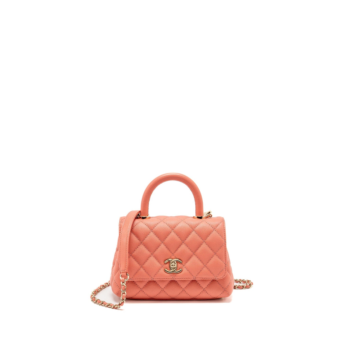 Chanel Coco Handle Caviar LGHW Microchip Pink Mini Bag