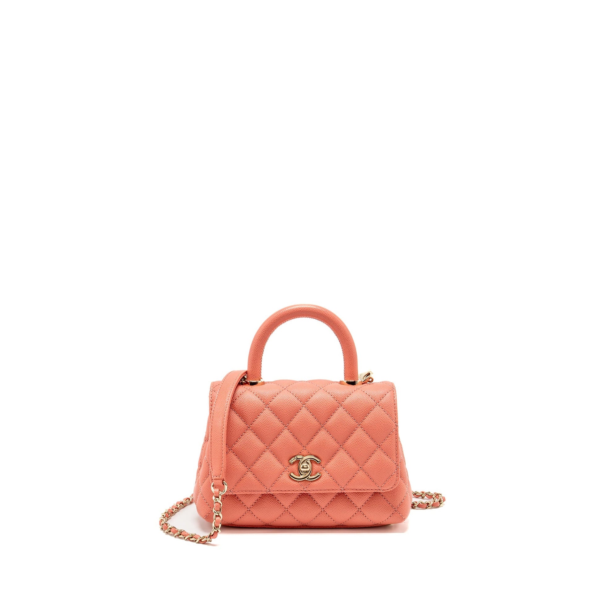 Chanel Coco Handle Caviar LGHW Microchip Pink Mini Bag