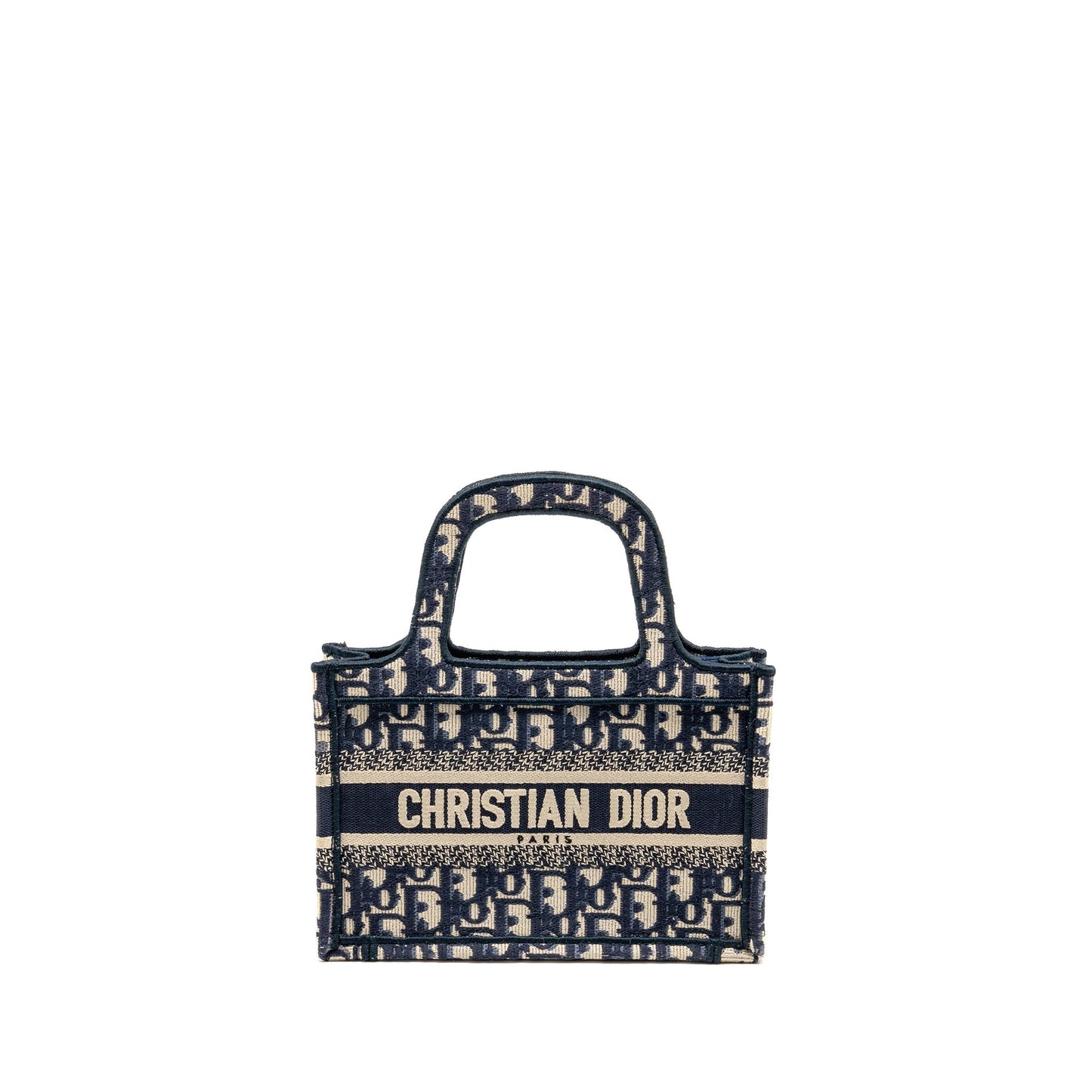 Dior Book Tote Purse Oblique Embriodery Handbag Blue Mini Tote Bag
