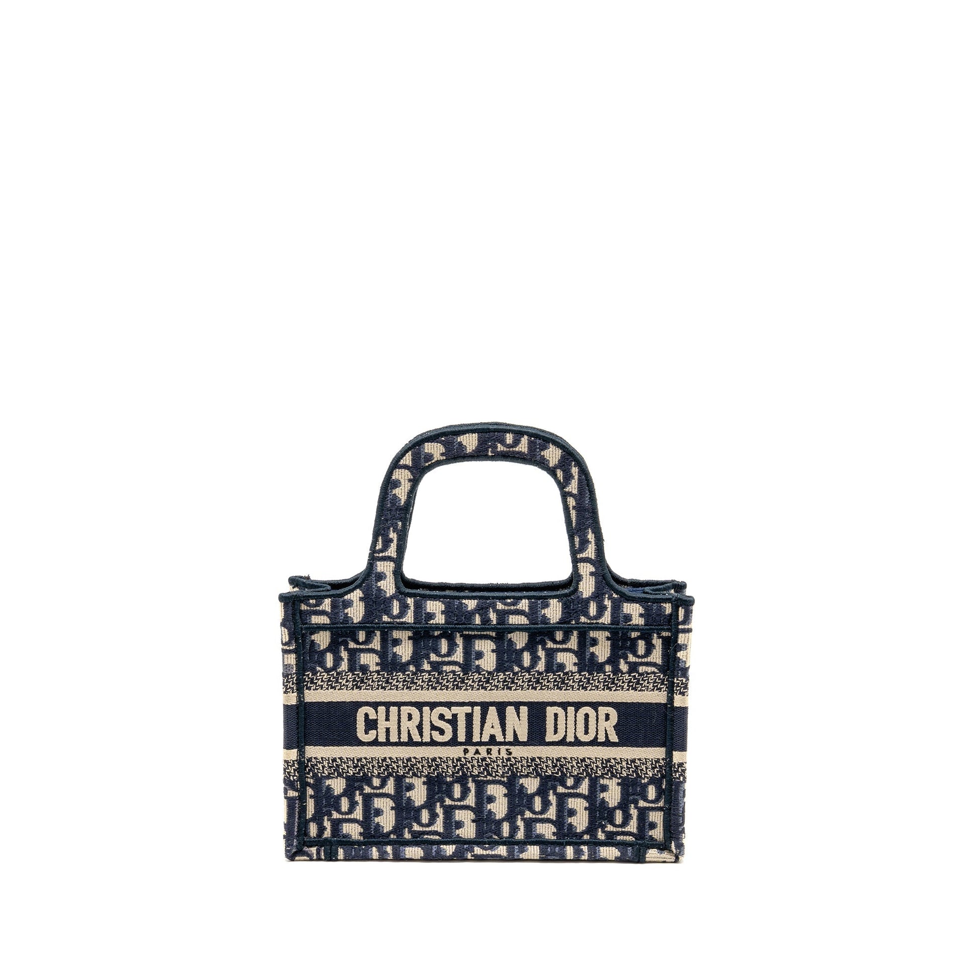 Dior Book Tote Purse Oblique Embriodery Handbag Blue Mini Tote Bag