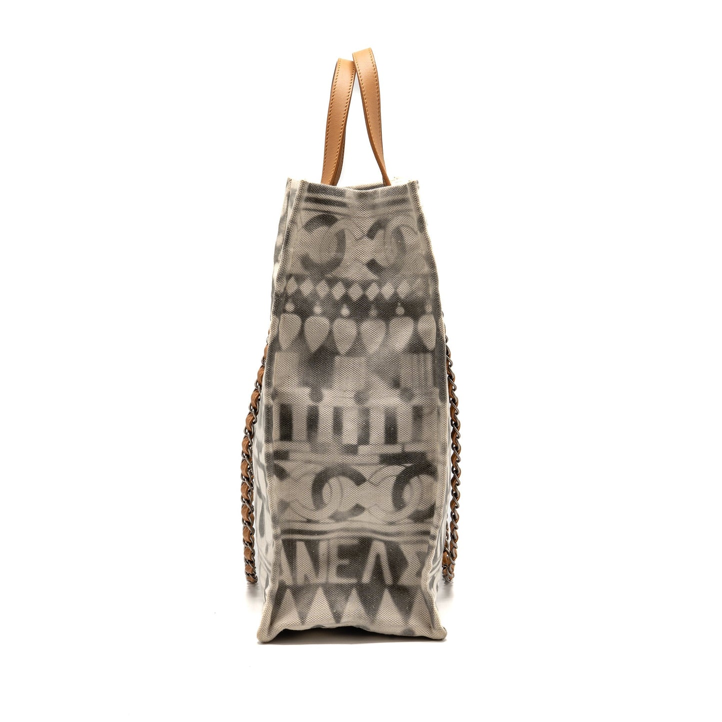 Chanel Iliad Shopping printed Multicoloured SHW Canvas Leather Tote Bag