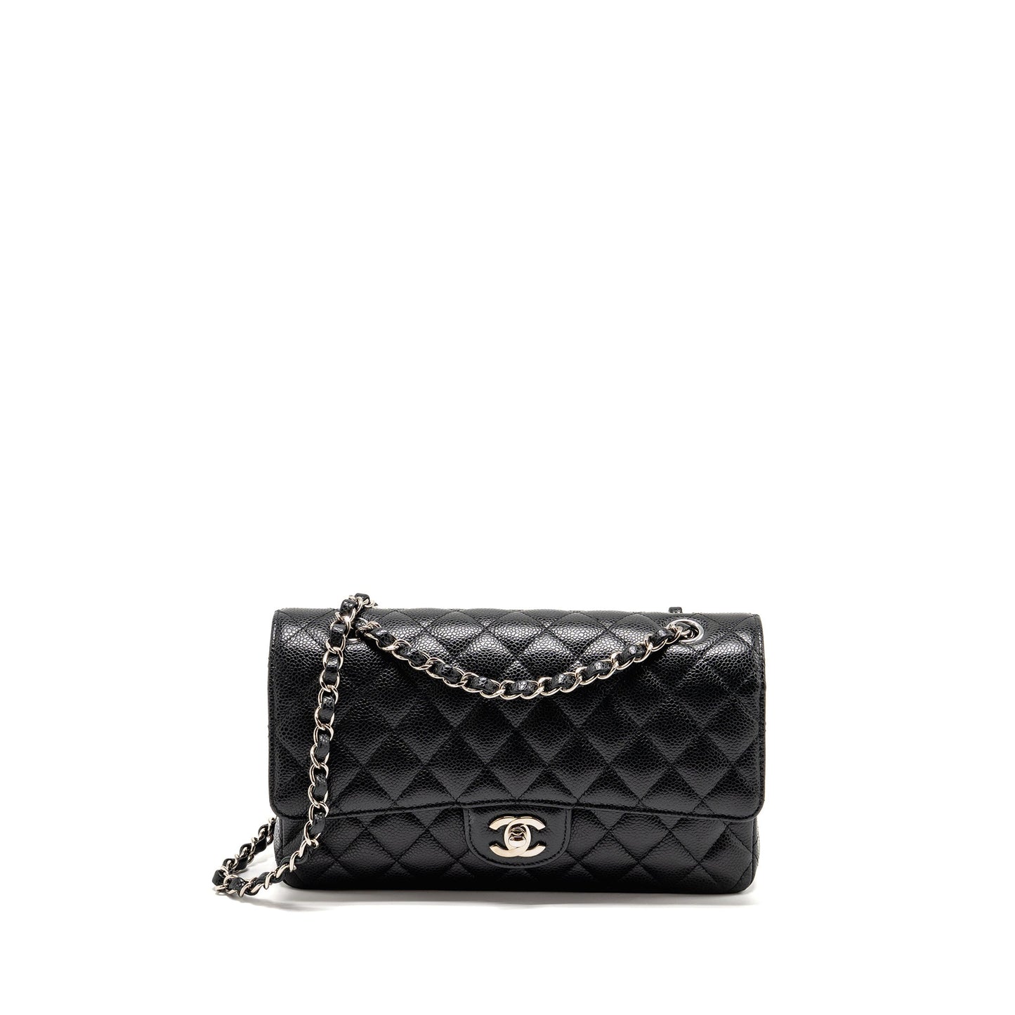 Chanel Classic Double Flap Caviar SHW Black Shoulder Bag Shw 12