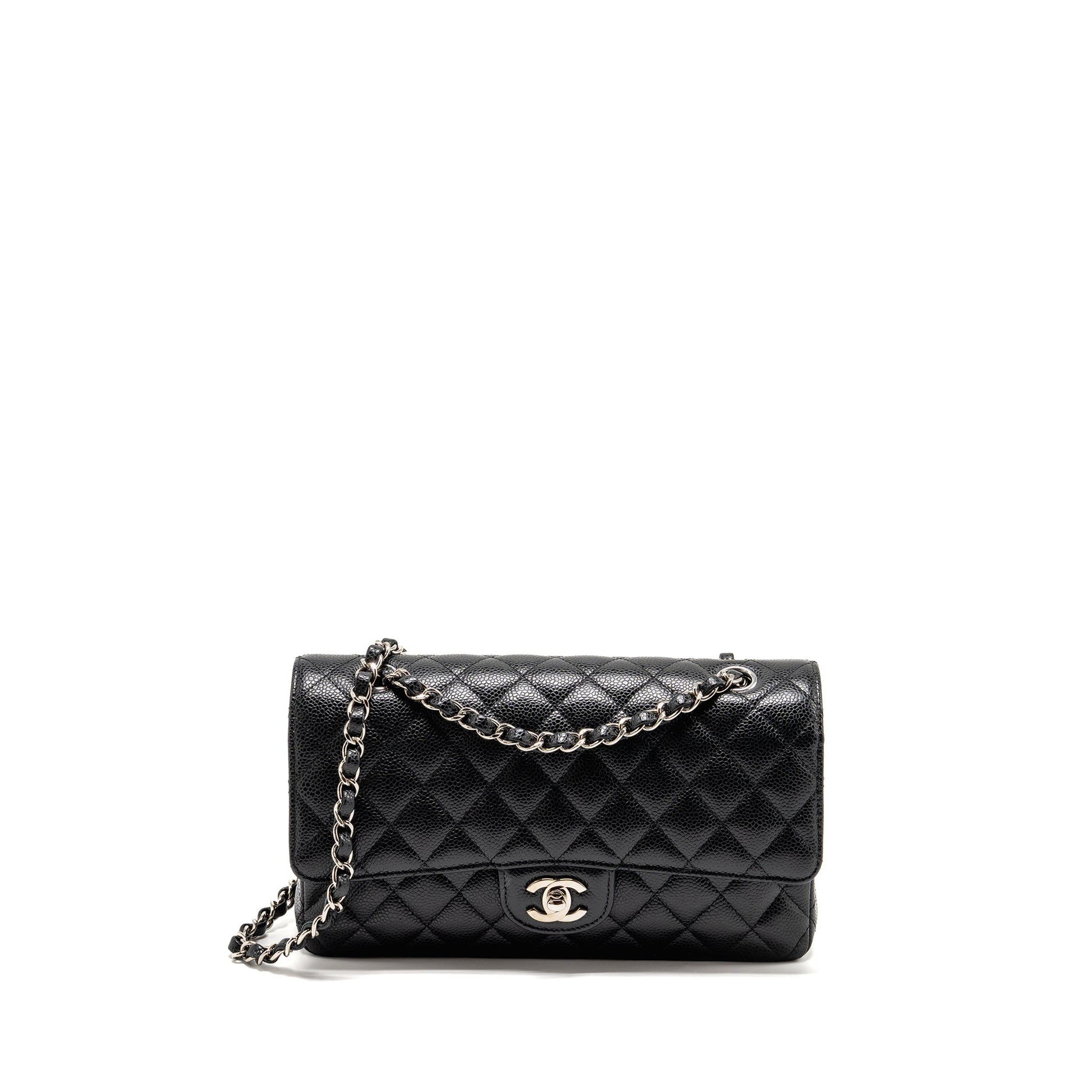 Chanel Classic Double Flap Caviar SHW Black Shoulder Bag Shw 12