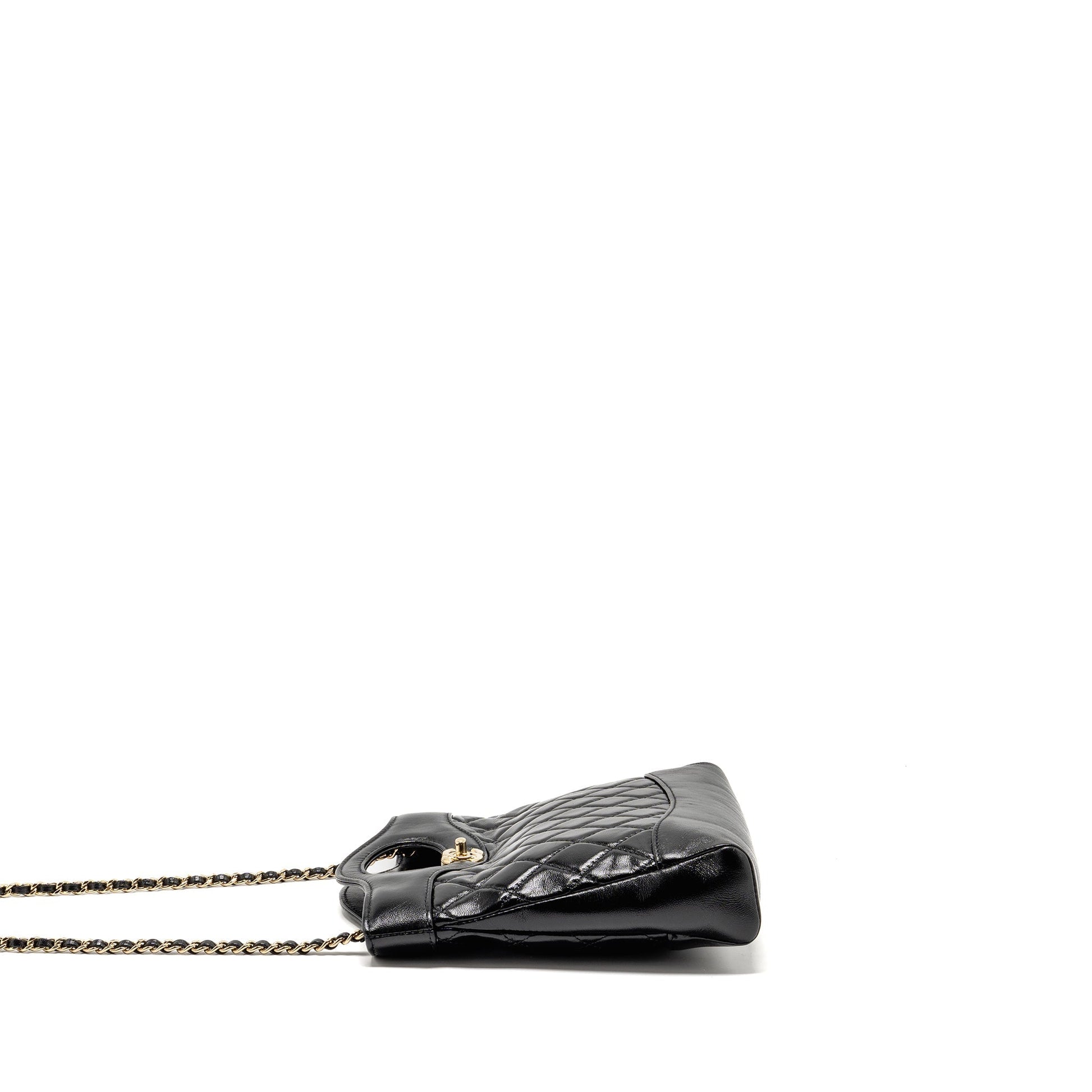 Chanel 31 Shiny Lambskin LGHW Microchip Black Mini Bag Lghw Microchip