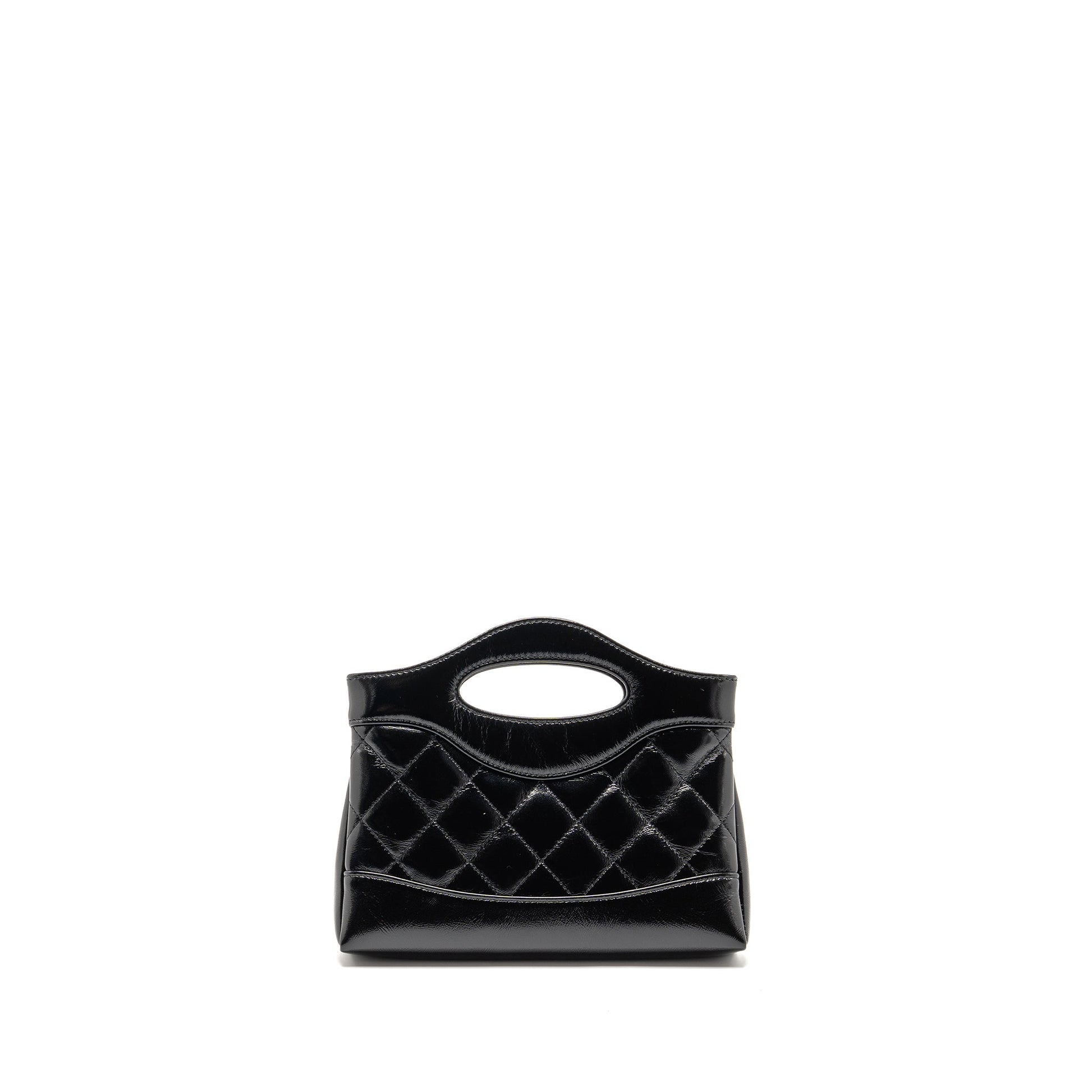 Chanel 31 Shiny Lambskin LGHW Microchip Black Clutch Bag Lghw Microchip