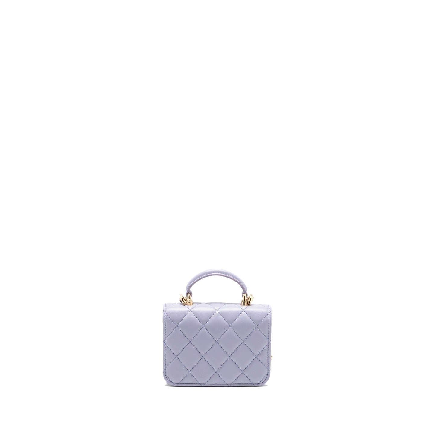 Chanel Top Handle Flap Lambskin Light Purple Shoulder Bag