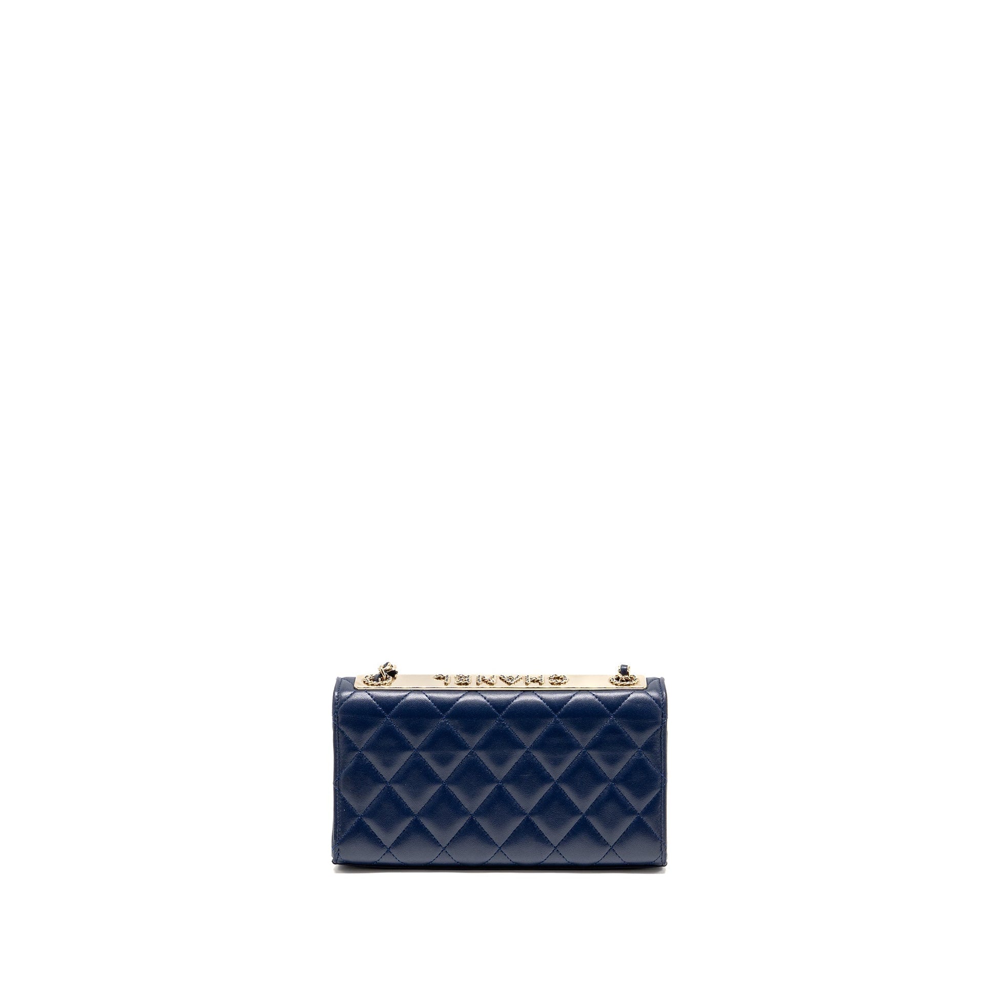 Chanel Trendy CC On Lambskin LGHW microchip Blue Wallet Case