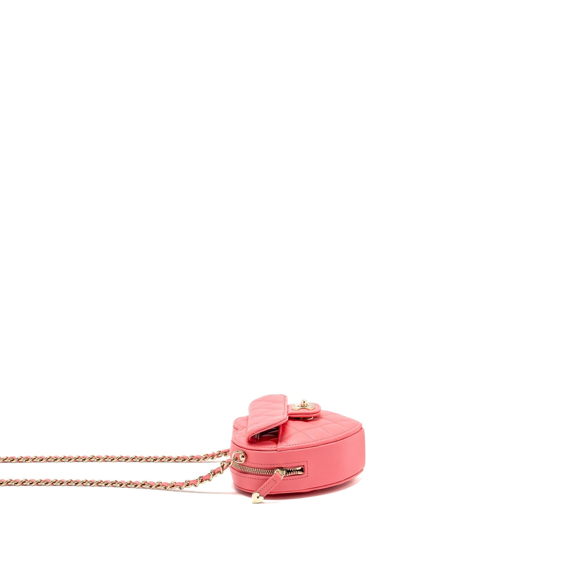 Chanel heart Lambskin LGHW Pink Small Handbag