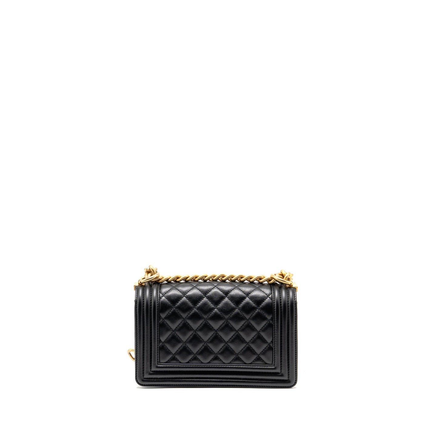 Chanel Boy Calfskin GHW microchip Black Small Handbag Black Ghwmicrochip