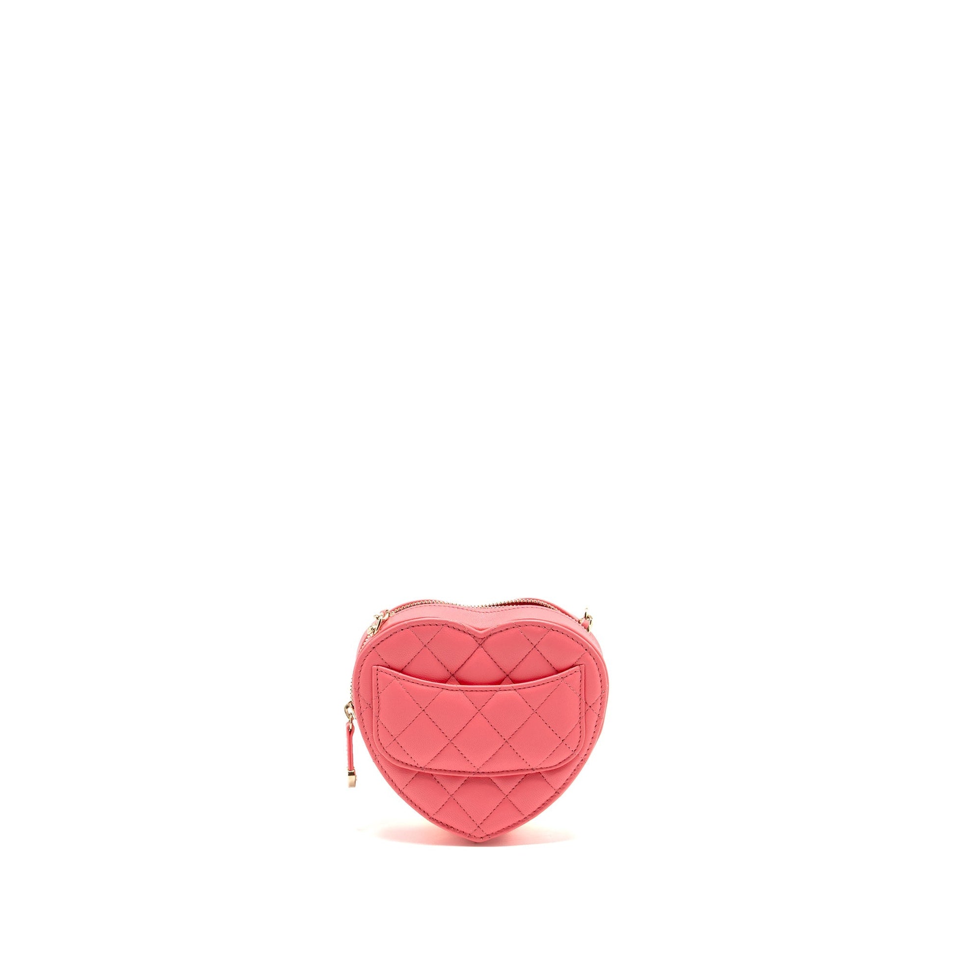 Chanel heart Lambskin LGHW Pink Small Handbag