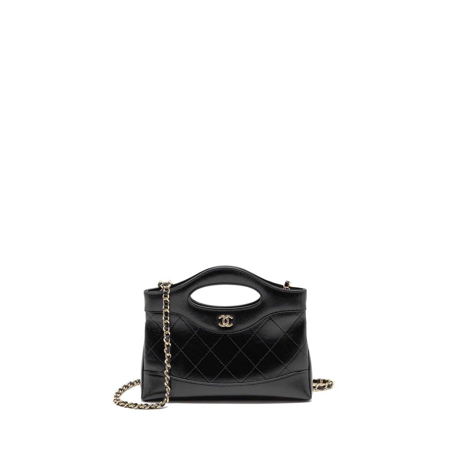 Chanel 24C 31 Shiny Calfskin LGHW Microchip Black Clutch Bag Microchip 2
