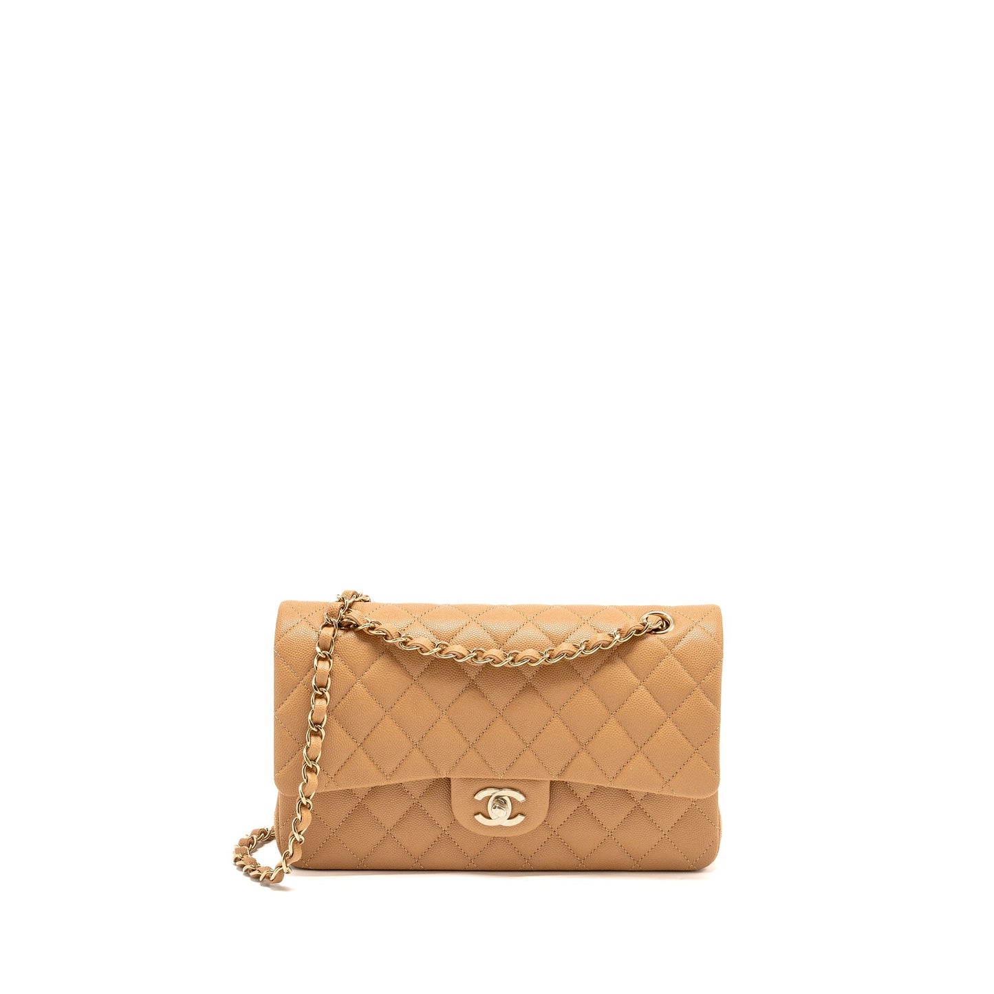 Chanel Classic Double Flap Caviar Caramel LGHW Shoulder Bag Lghwmicrochip 1