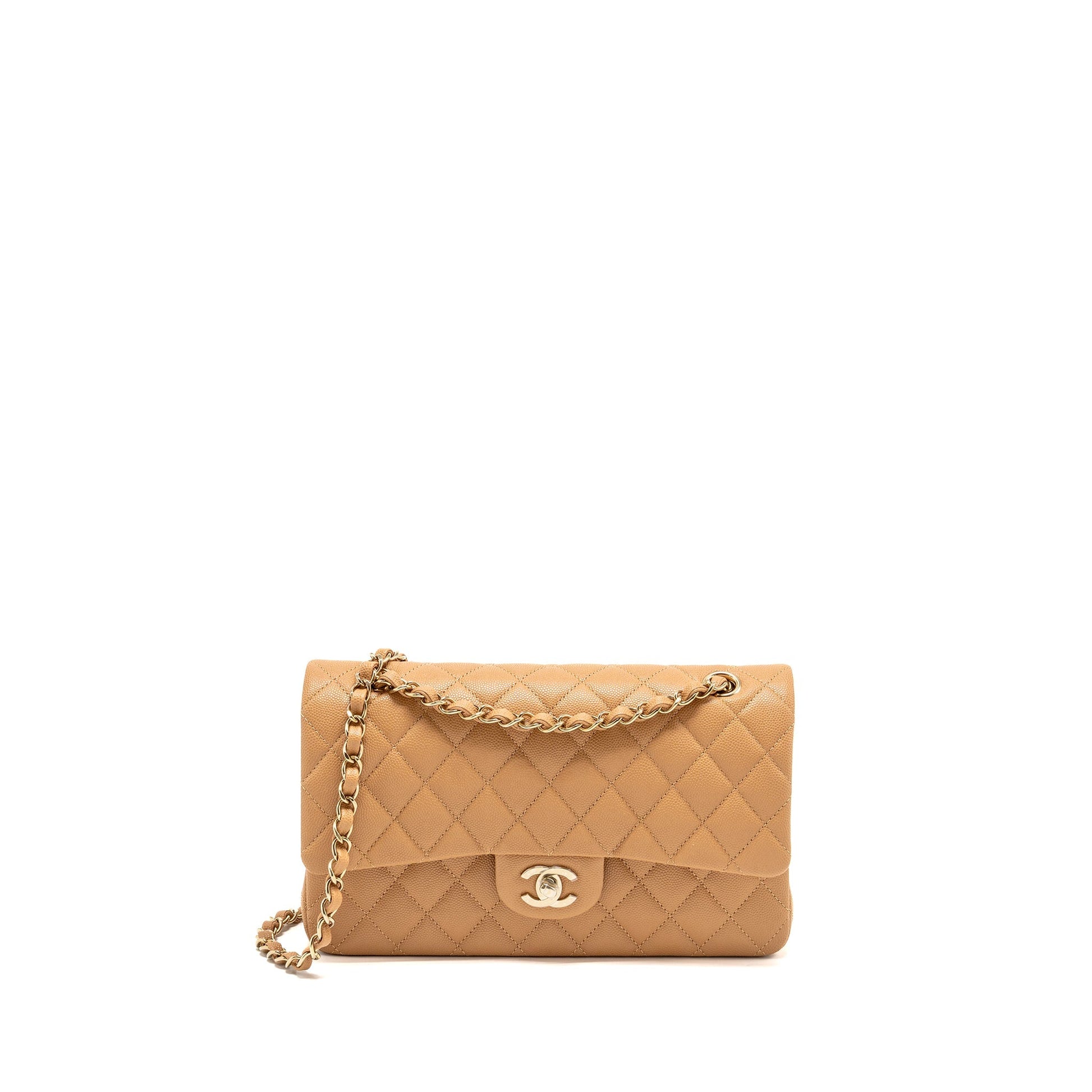 Chanel Classic Double Flap Caviar Caramel LGHW Shoulder Bag Lghwmicrochip 1