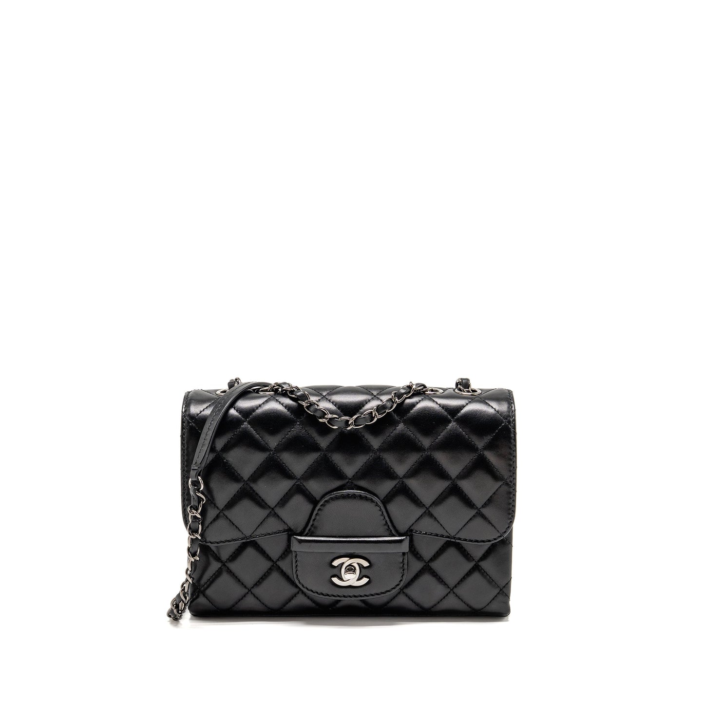 Chanel Coco Loop Single Flap Lambskin SHW Black Shoulder Bag