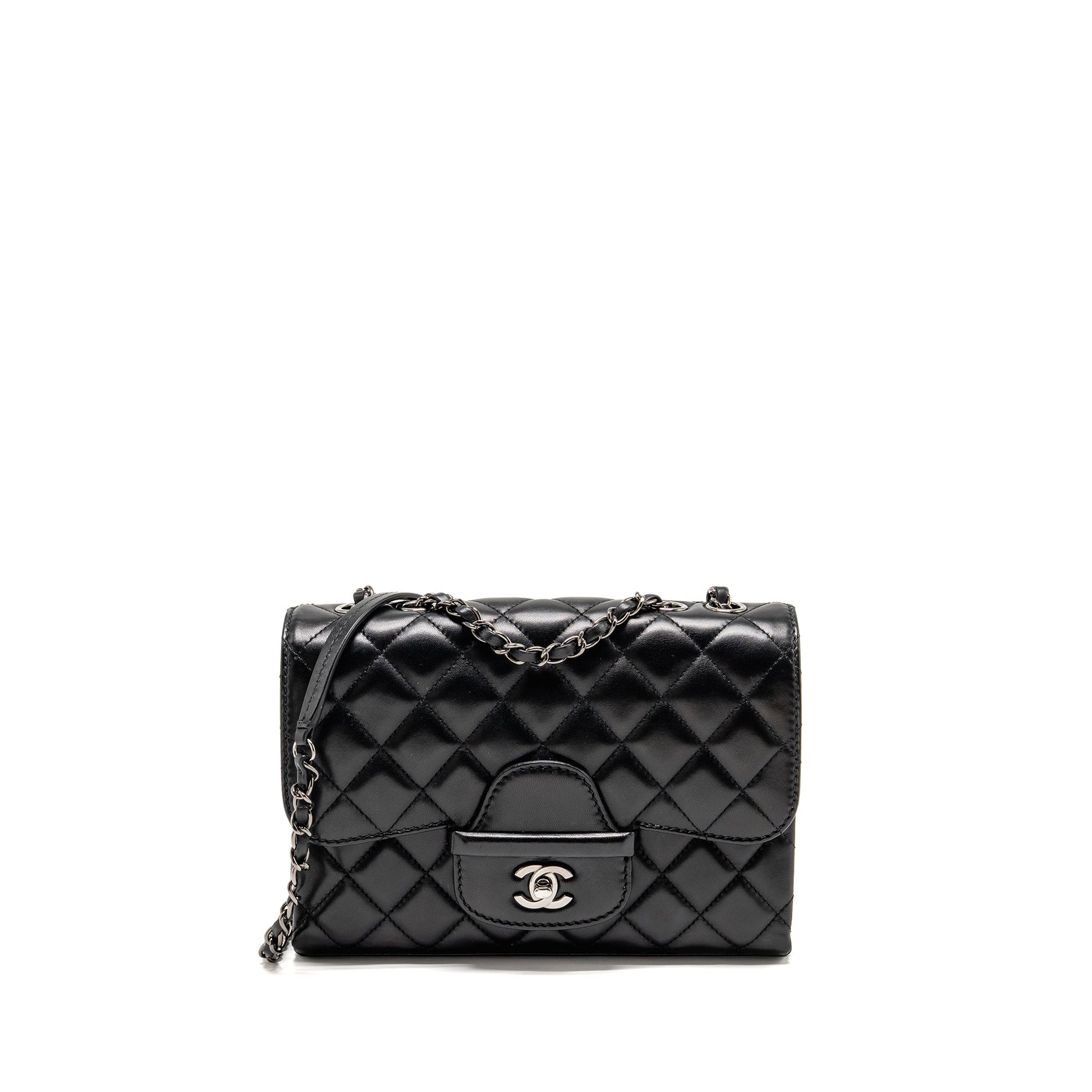 Chanel Coco Loop Single Flap Lambskin SHW Black Shoulder Bag