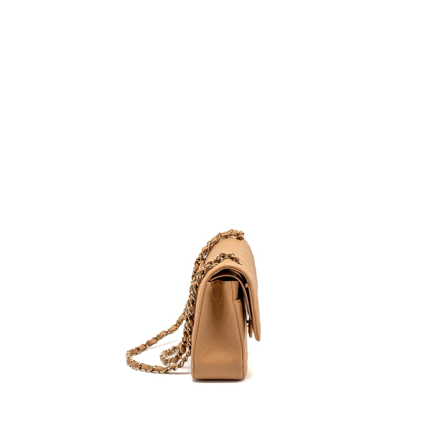 Chanel Classic Double Flap Caviar Caramel LGHW Shoulder Bag Lghwmicrochip 1