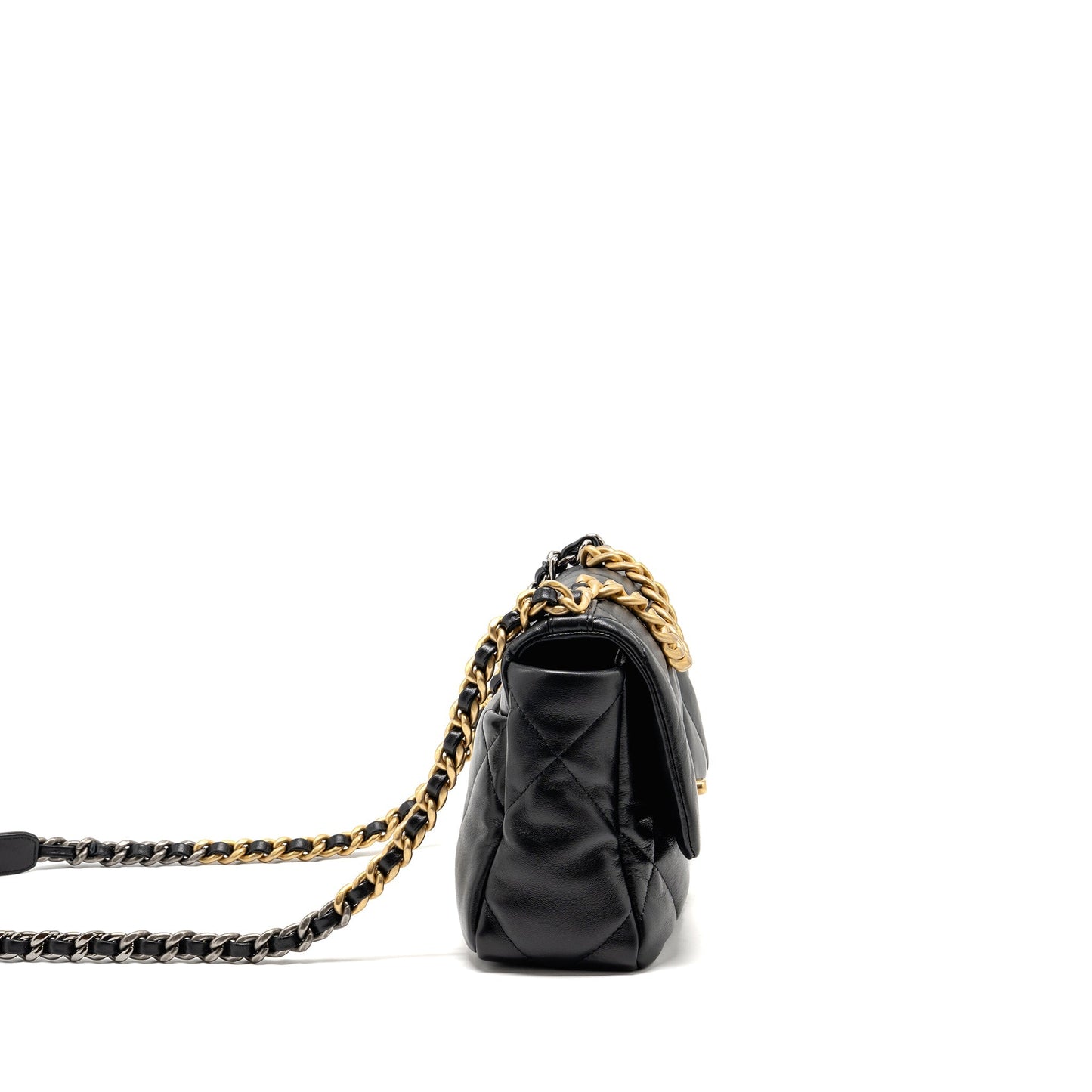 Chanel 19 goatskin hardware Multicolor Black Small Handbag