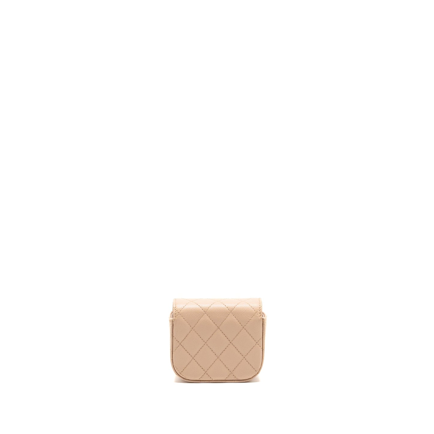 Chanel Caviar LGHW Beige Clutch Bag