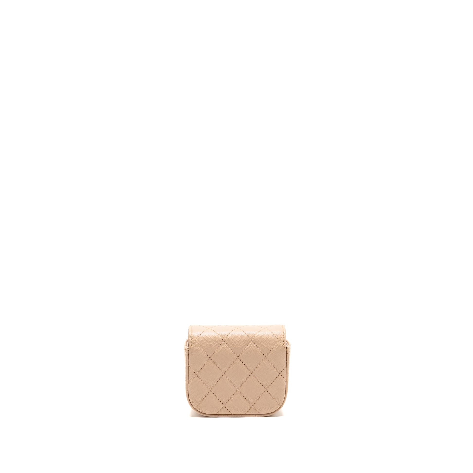 Chanel Caviar LGHW Beige Clutch Bag