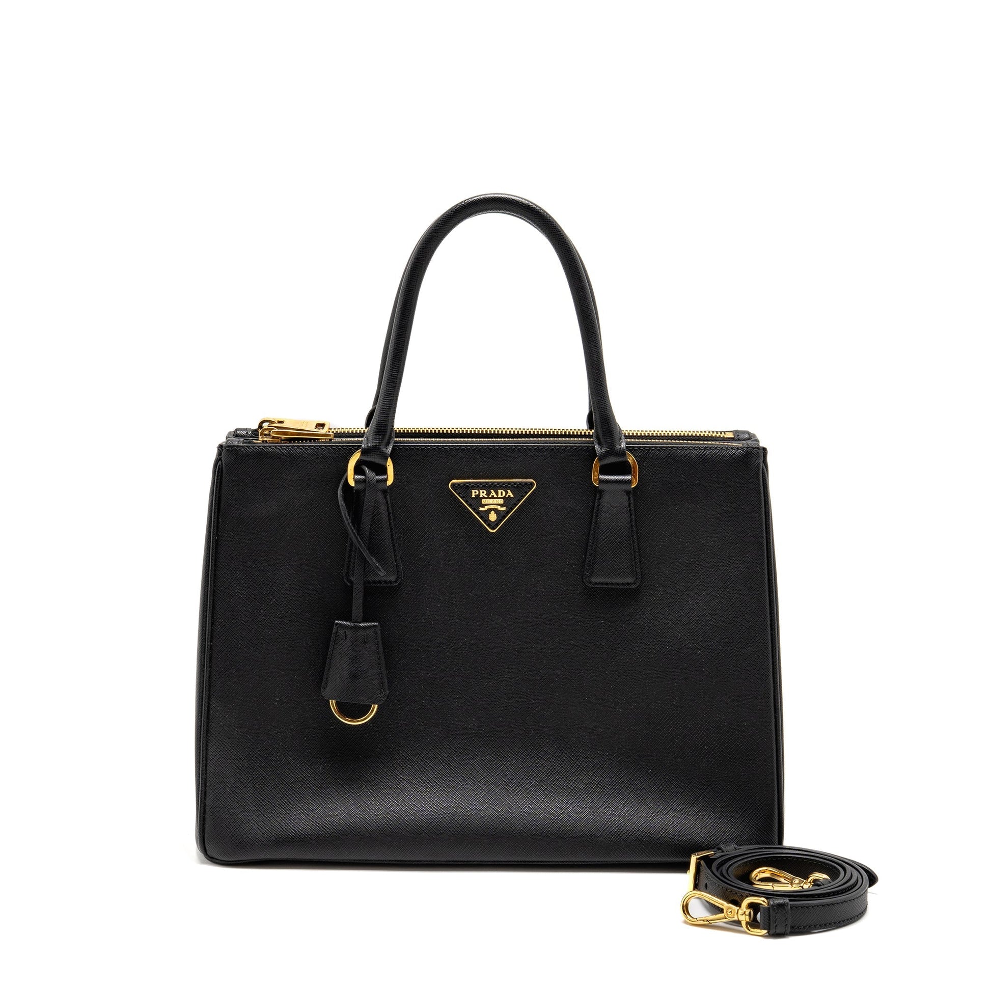 Prada Saffiano Tote Purse Galleria Saffiano Handbag Leather Black Tote Bag