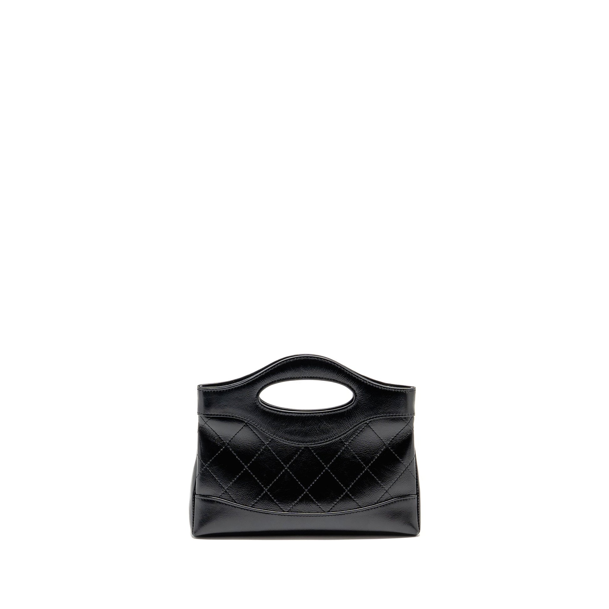 Chanel 24C 31 Shiny Calfskin LGHW Microchip Black Clutch Bag Microchip 2