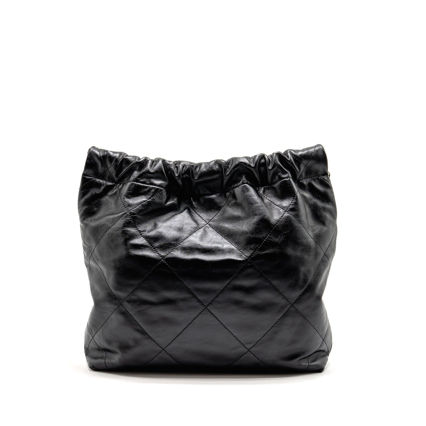 Chanel 22 Shiny Calfskin GHW Microchip Black Small Handbag Black 1