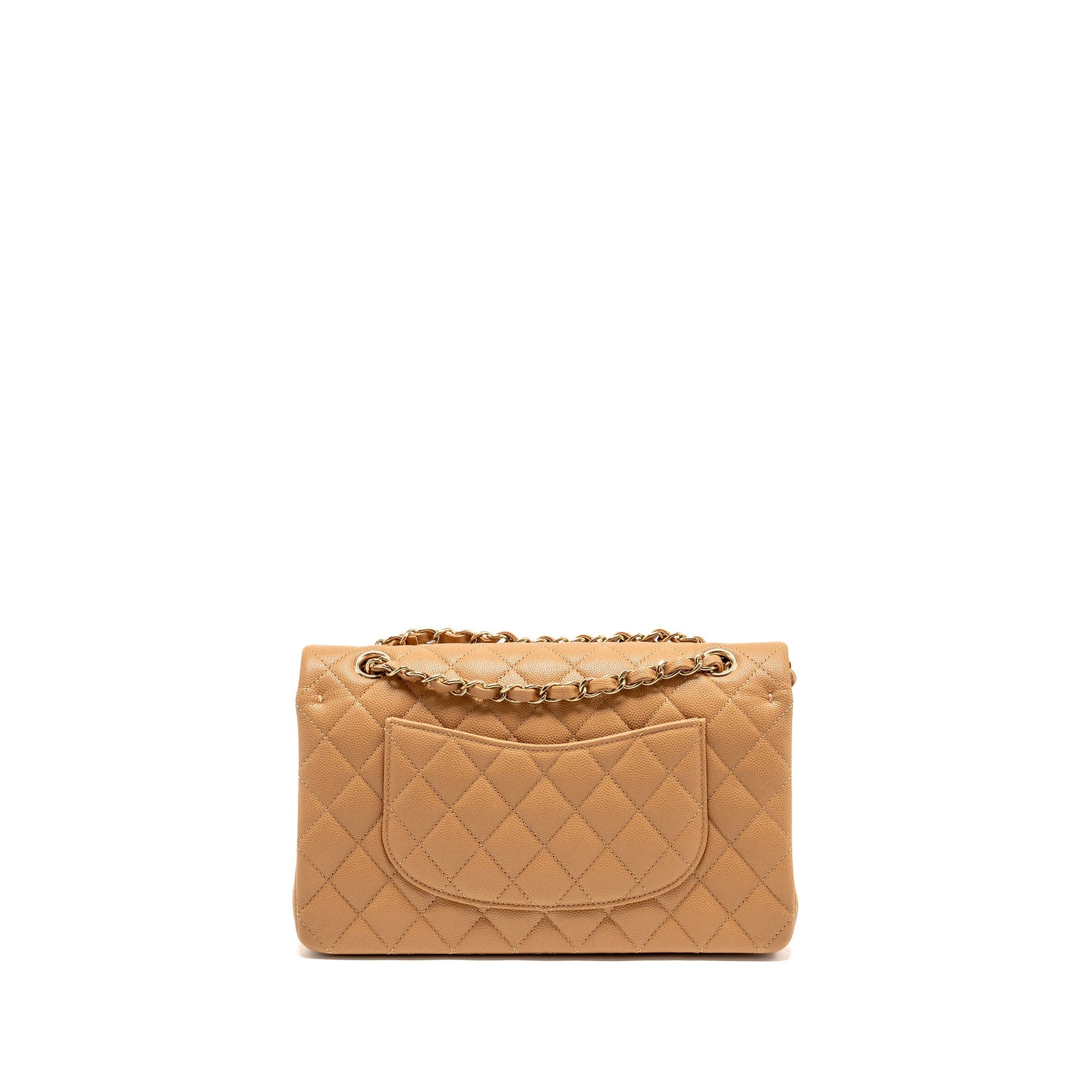 Chanel Classic Double Flap Caviar Caramel LGHW Shoulder Bag Lghwmicrochip 1