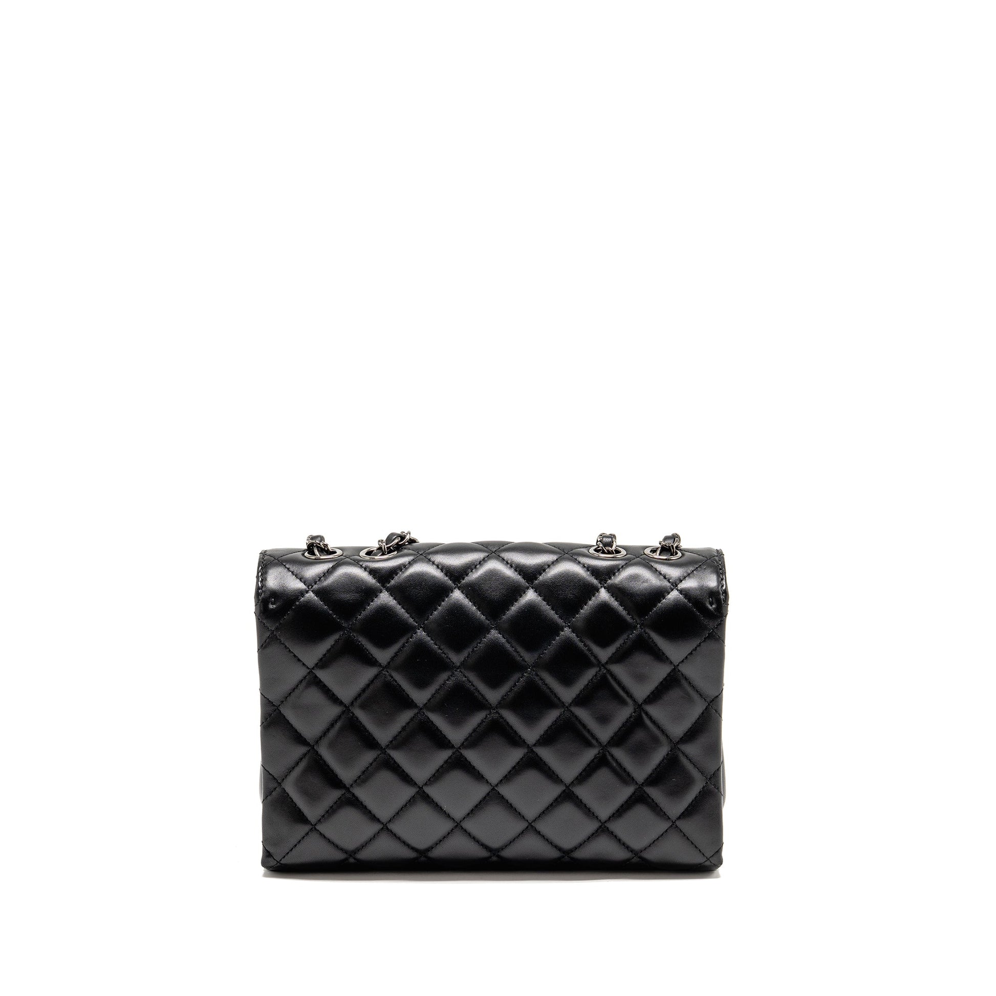 Chanel Coco Loop Single Flap Lambskin SHW Black Shoulder Bag