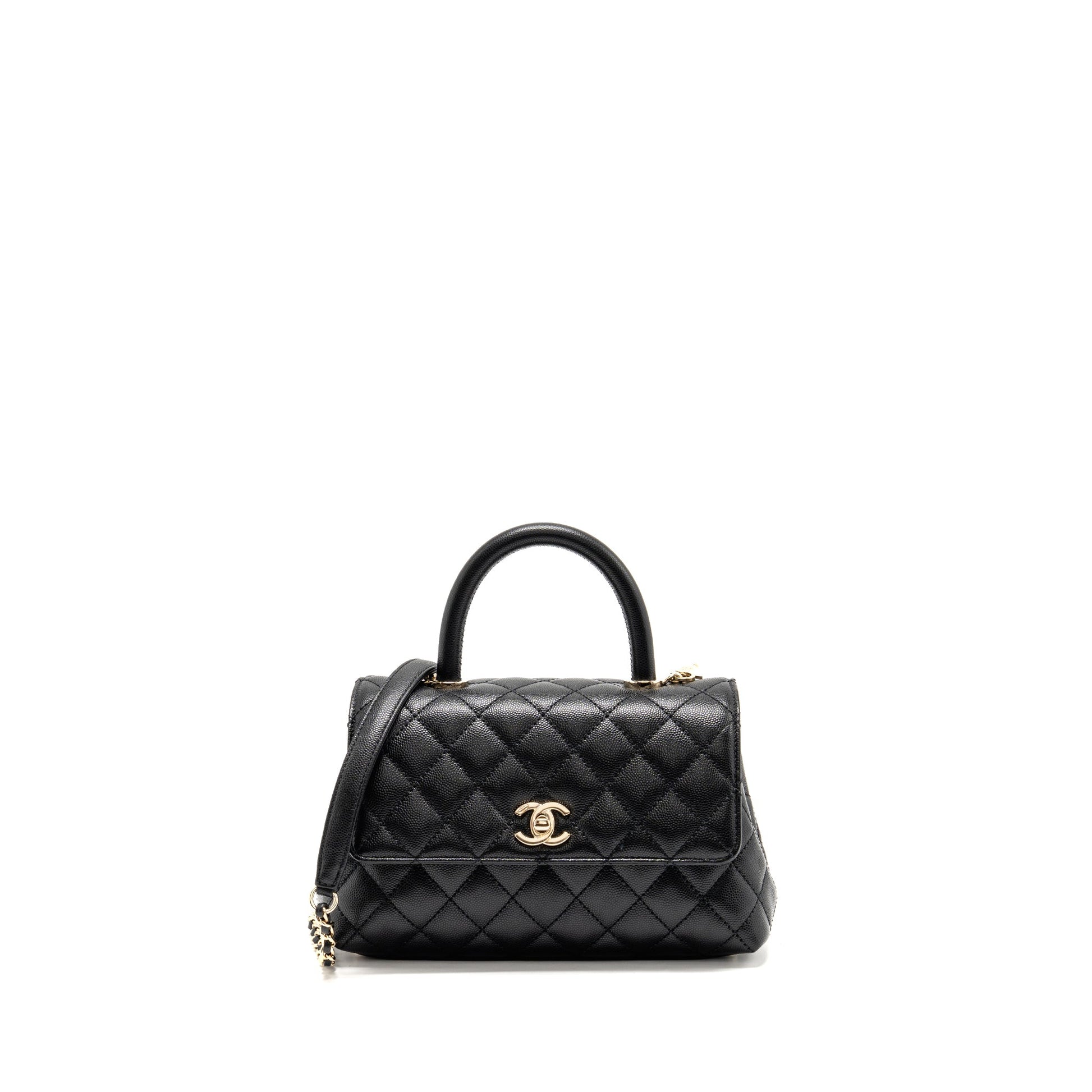 Chanel Coco Handle Caviar LGHW microchip Black Small Handbag Microchip 18