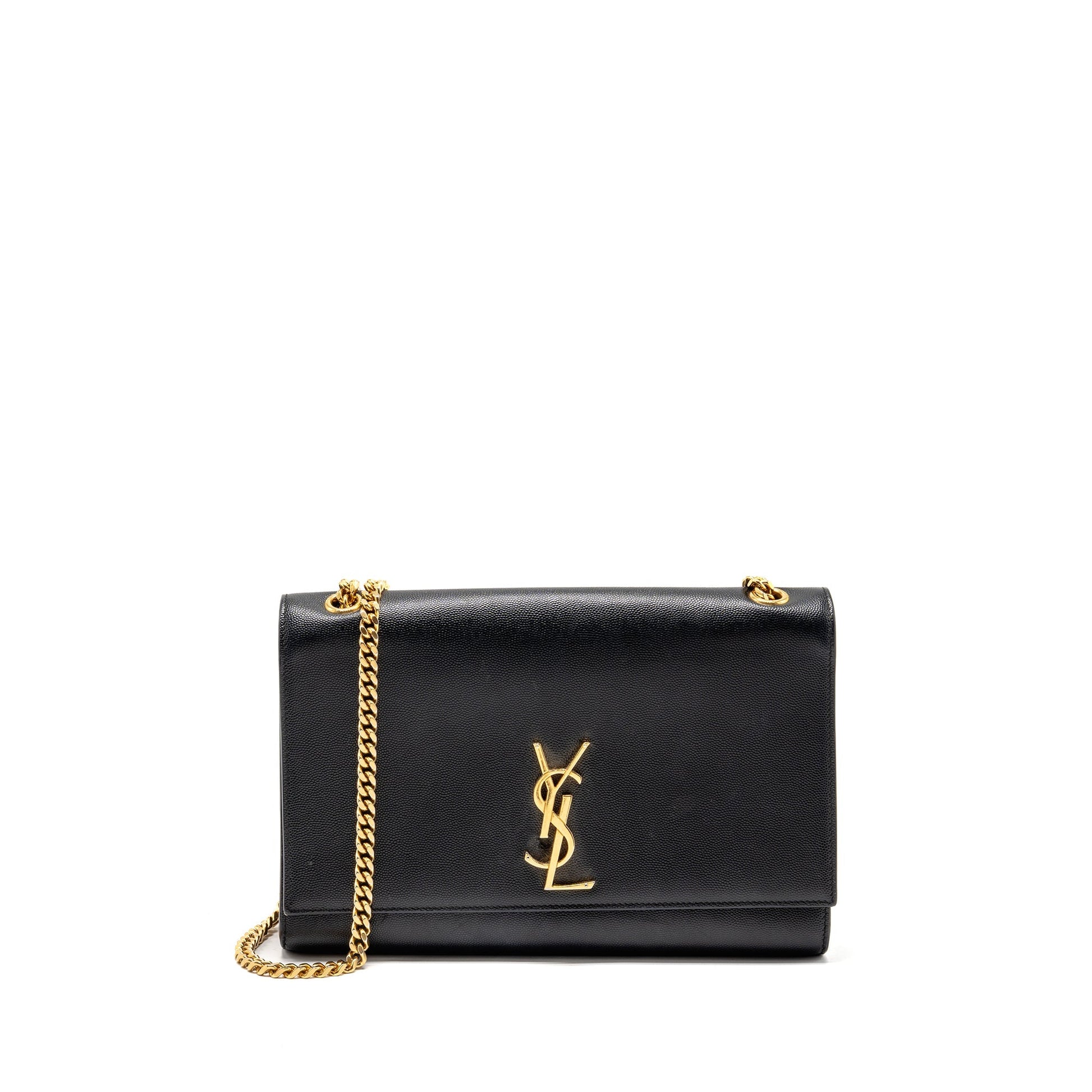 YSL Saint Laurent Saint Laurent Kate Purse Grained Calfskin Travel Black Large Travel Bag