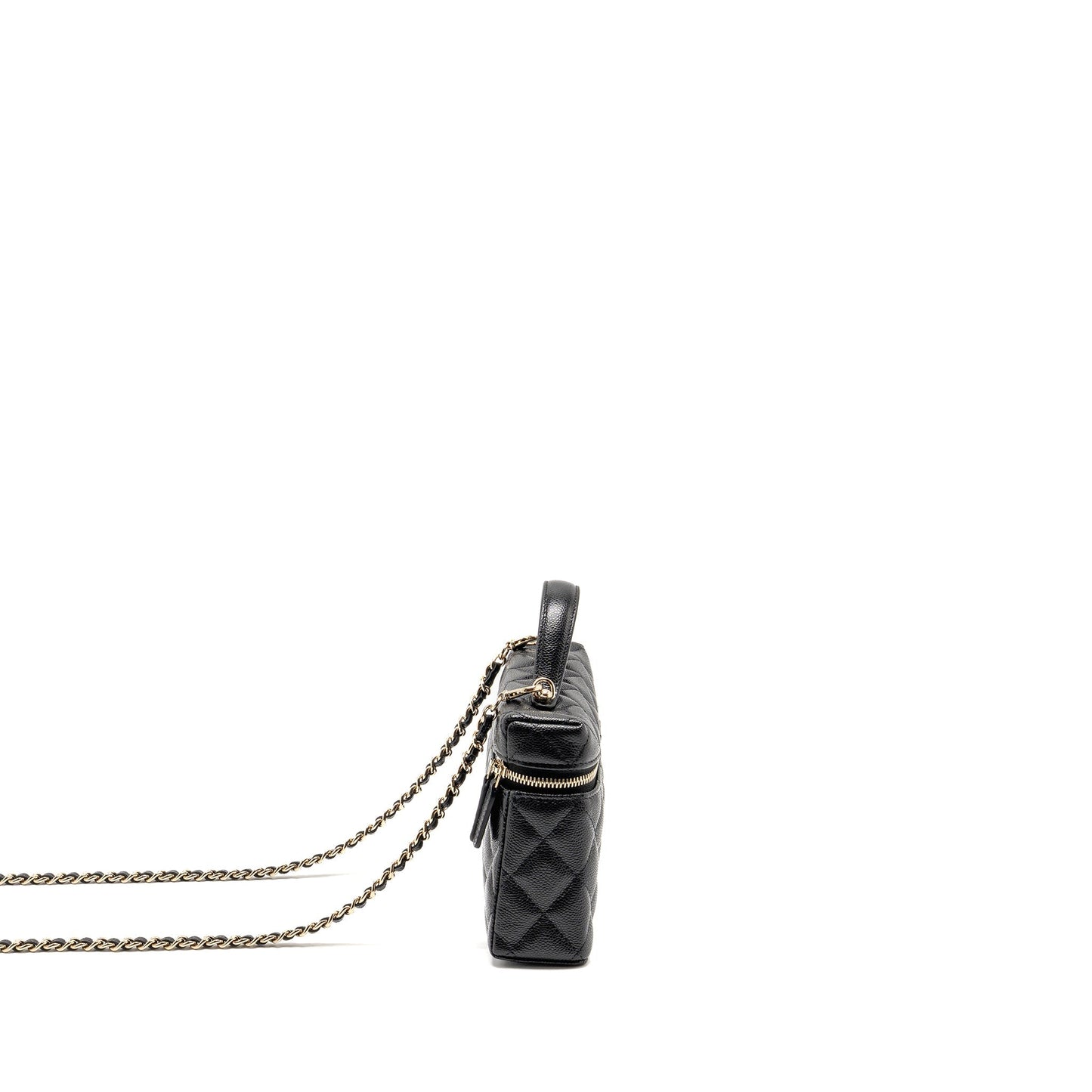 Chanel 25P CC Top Handle Vanity Caviar Black Handbag Microchip 1