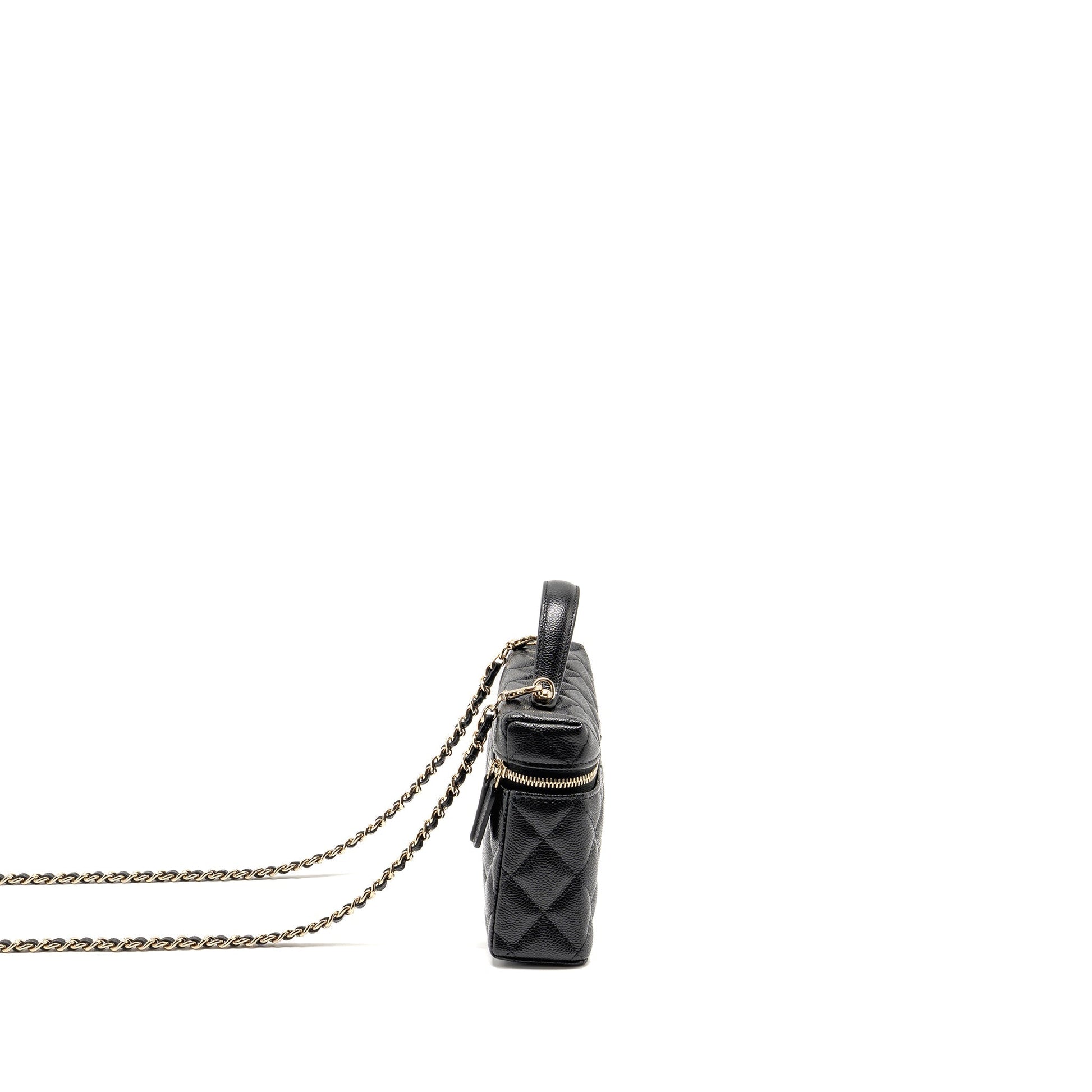 Chanel 25P CC Top Handle Vanity Caviar Black Handbag Microchip 1