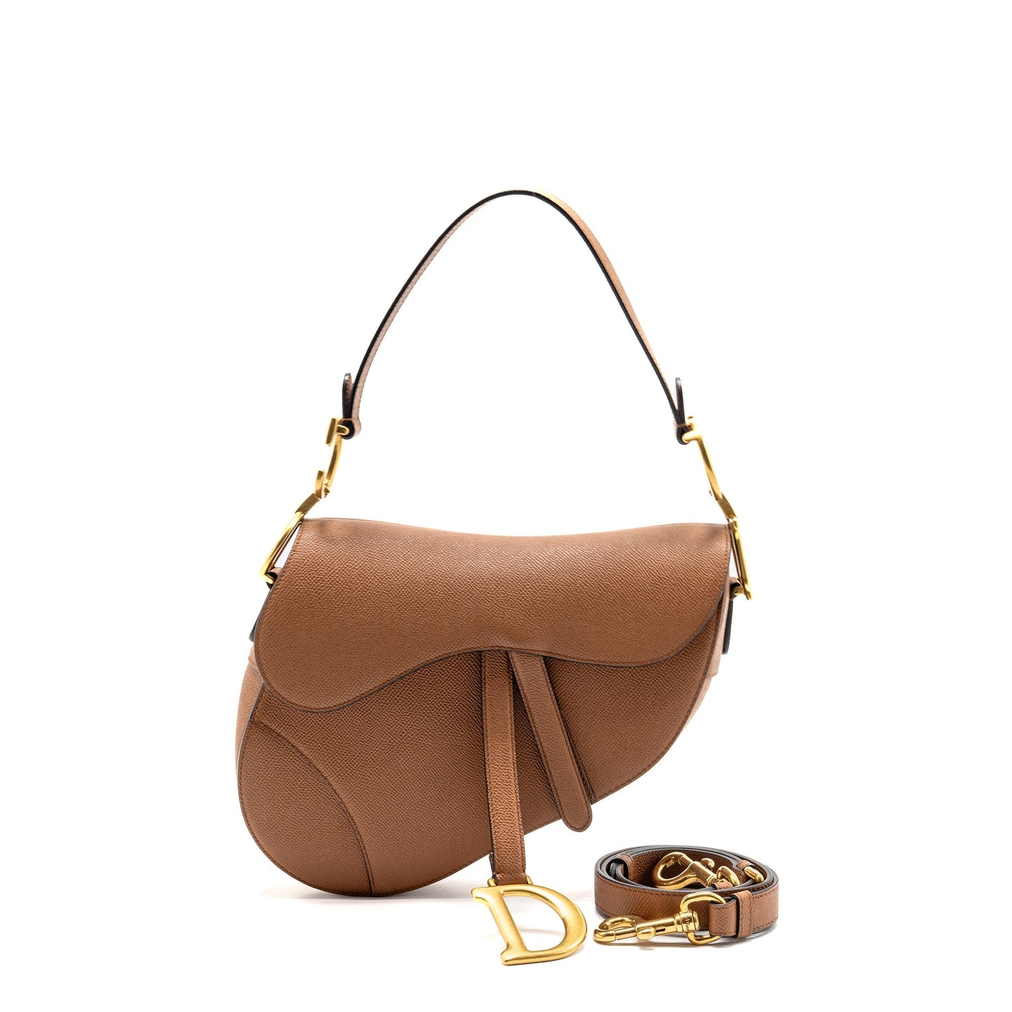 Dior Saddle Purse Calfskin Caramel Handbag Medium Travel Bag