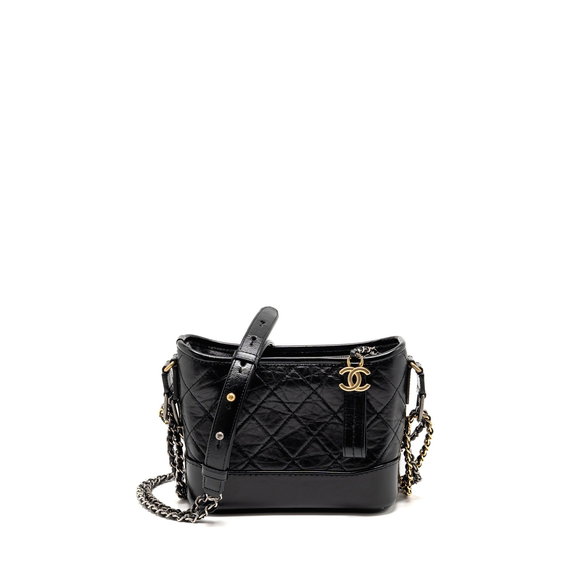 Chanel Gabrielle Hobo Aged Calfskin Hardware Multicolour Black Small Shoulder Bag Hardware 7