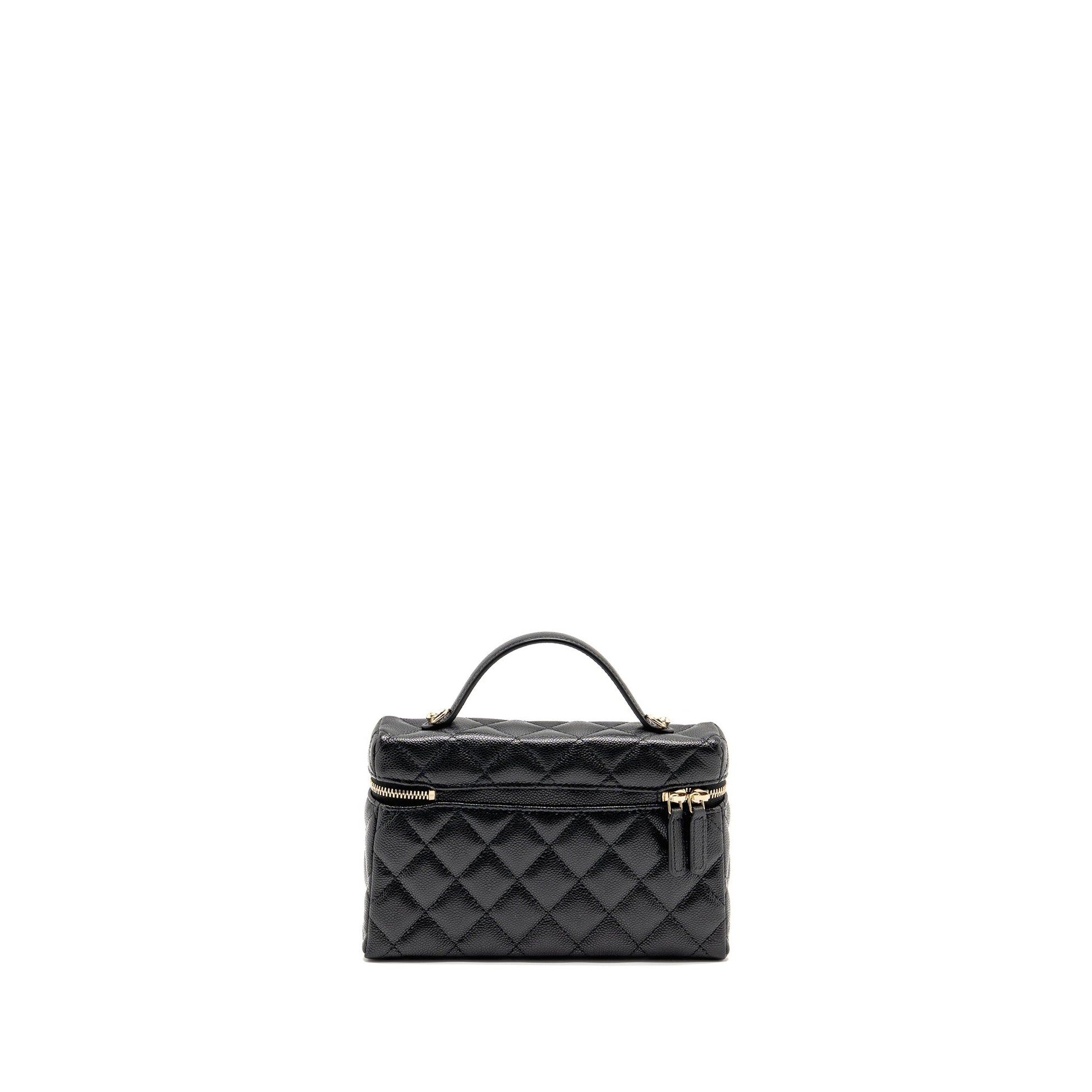 Chanel 25P CC Top Handle Vanity Caviar Black Handbag Microchip 1