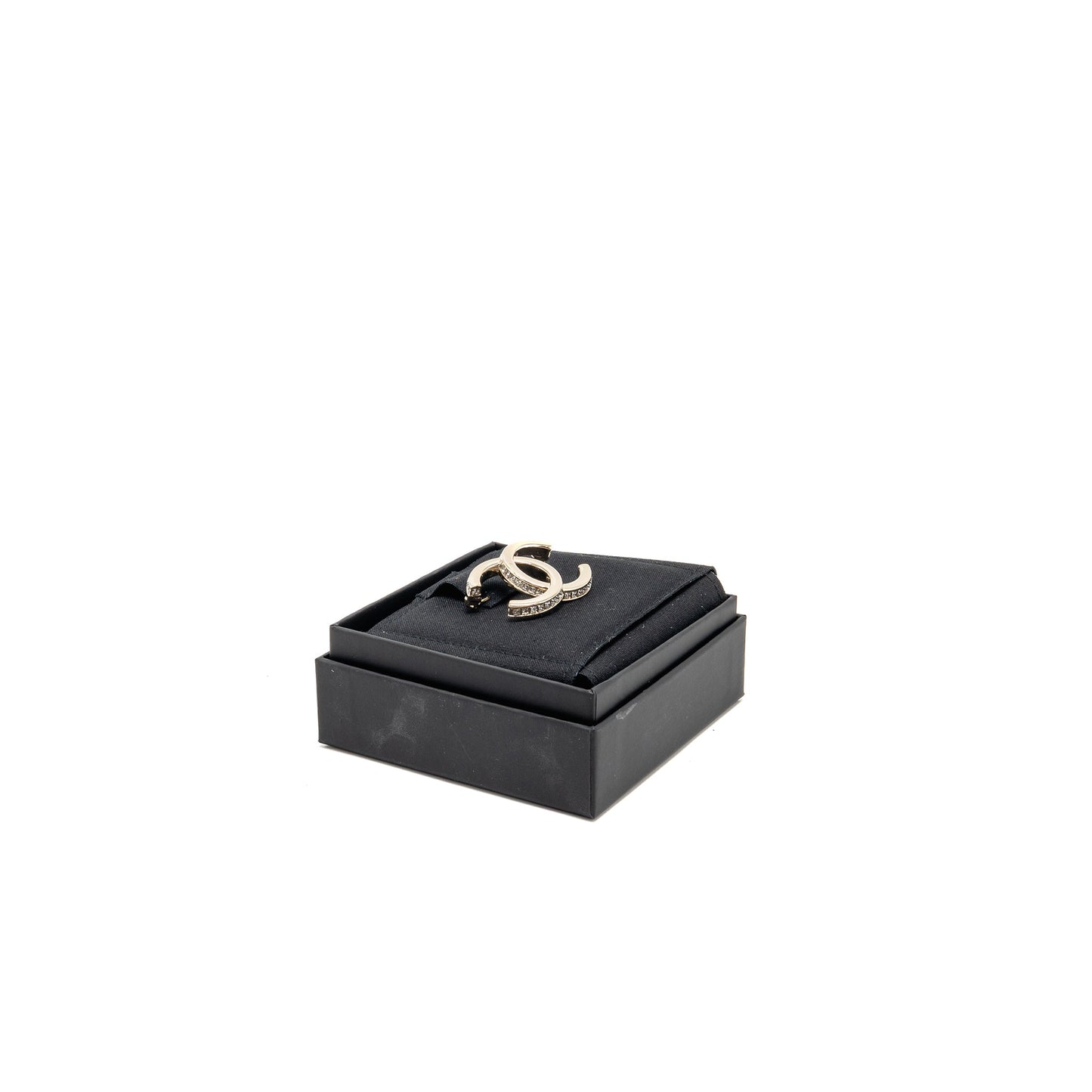Chanel CC Brooch Crystal Tone Silver Handbag