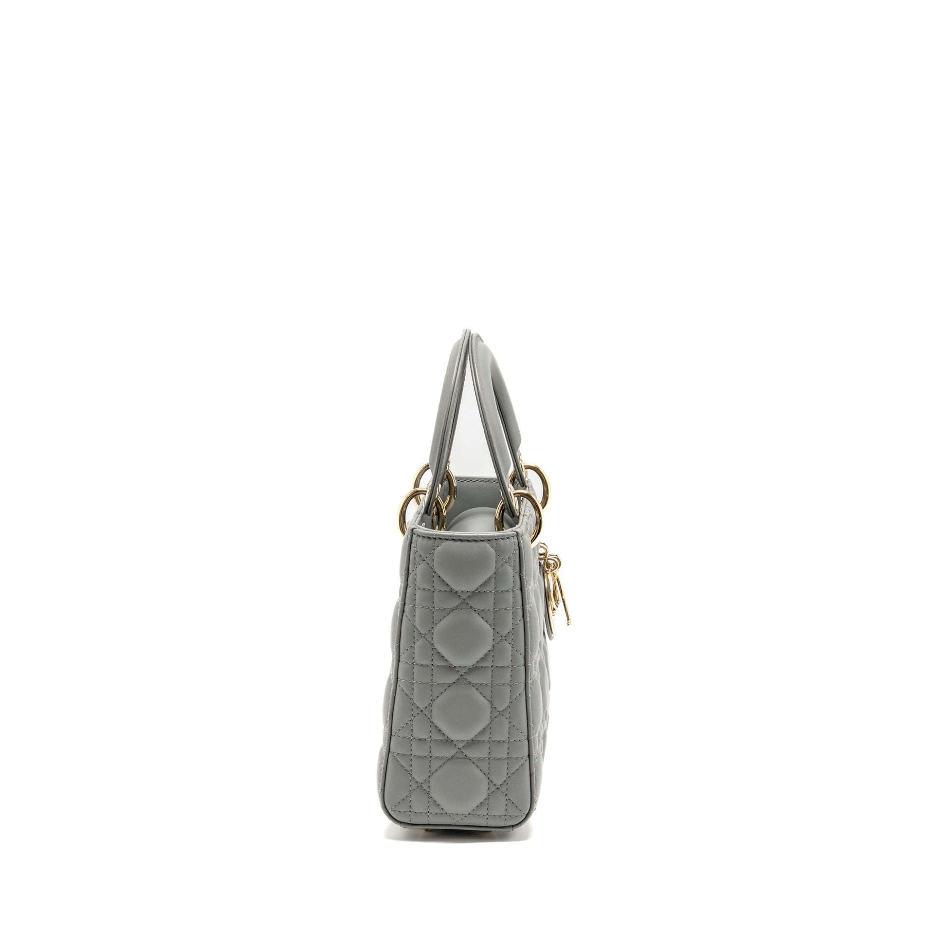Dior Lady My Abc Purse Lambskin Grey Stone Small Travel Bag