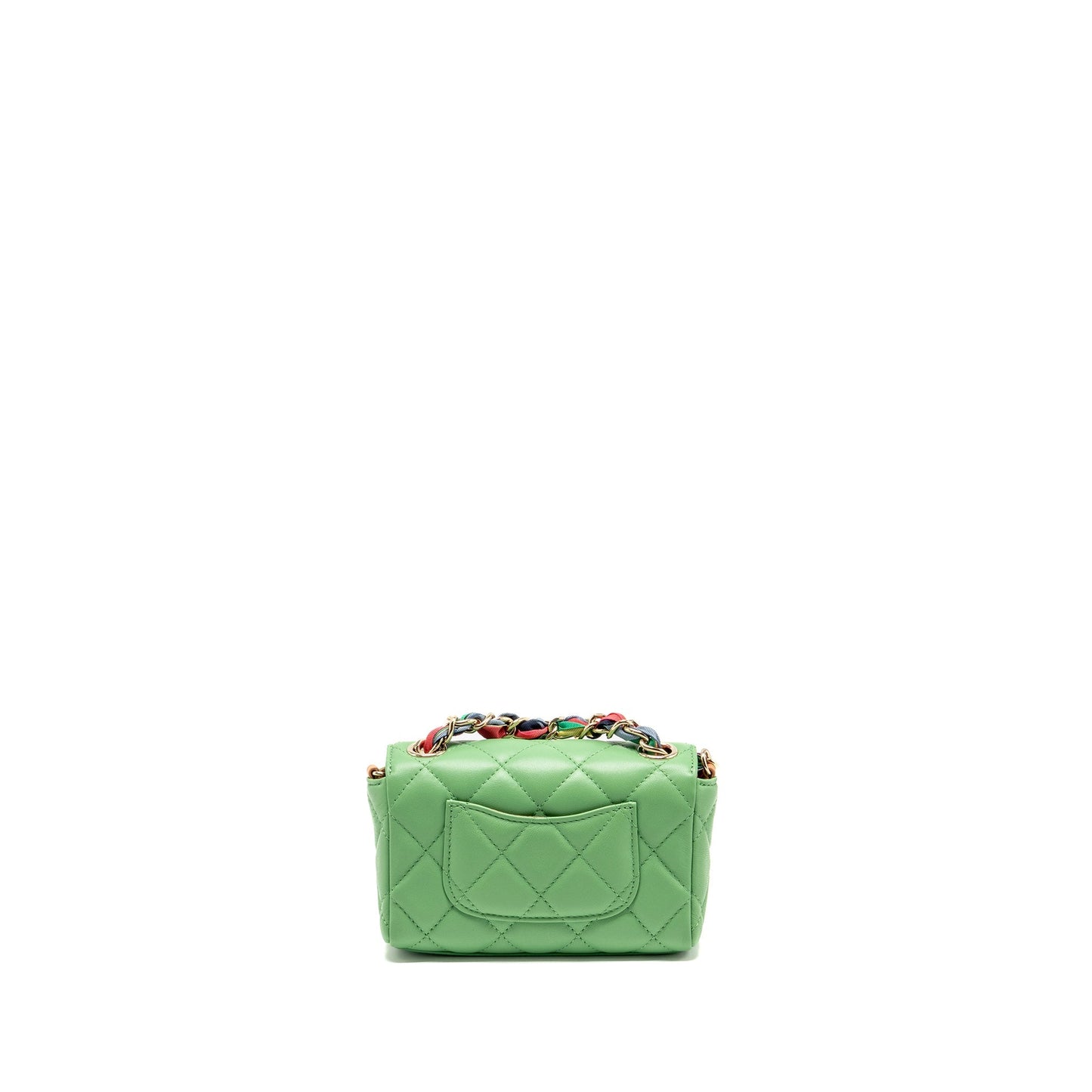 Chanel Scarf Entwined Flap Lambskin LGHW Multicolour Green